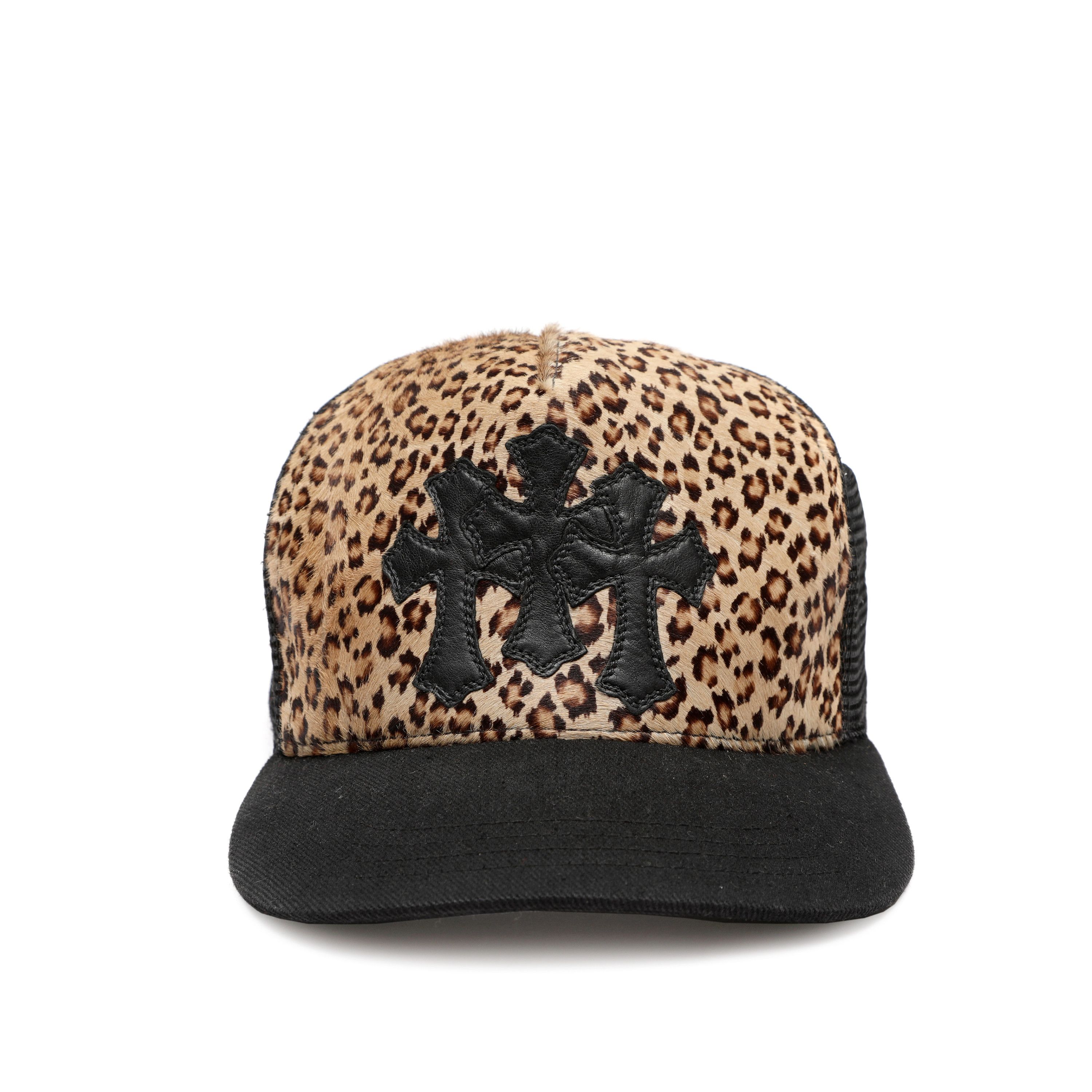 Chrome Hearts Triple Cross Patch Leopard Trucker Hat Size ONE SIZE - 1 Thumbnail