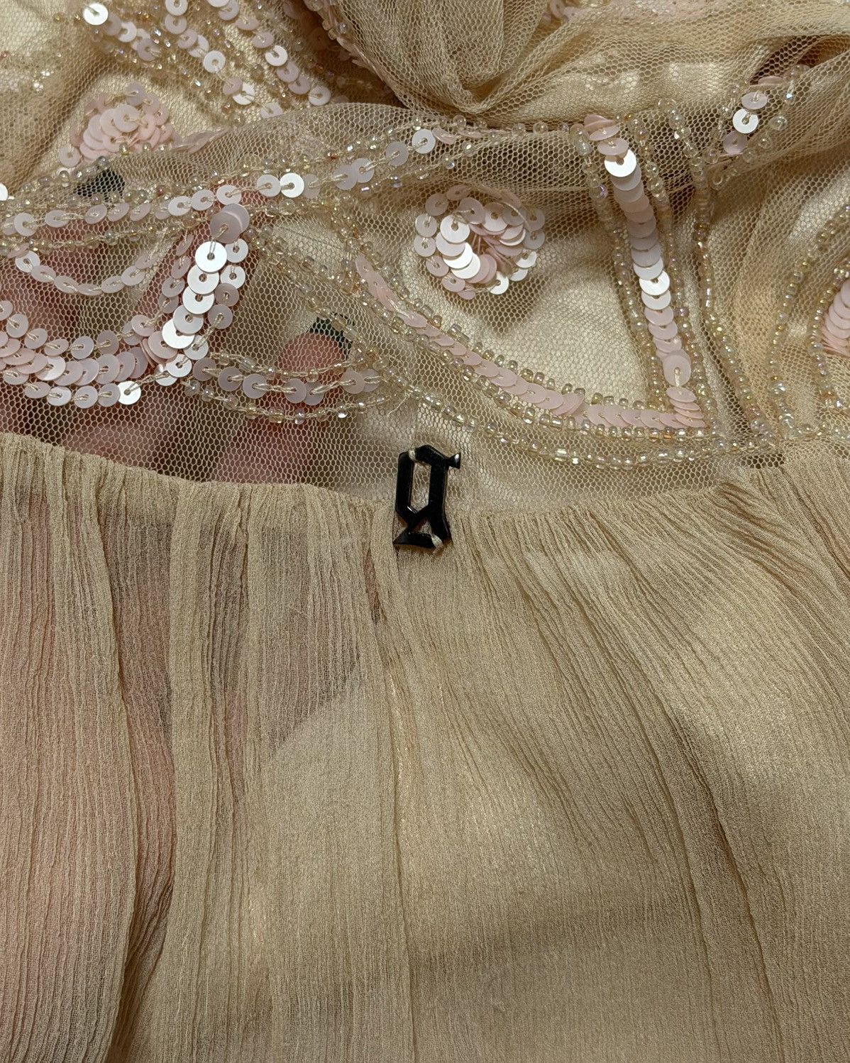 John Galliano JOHN GALLIANO S/S 2008 Lace Sequin Embroidered Flapper Dress Size XS / US 0-2 / IT 36-38 - 6 Thumbnail