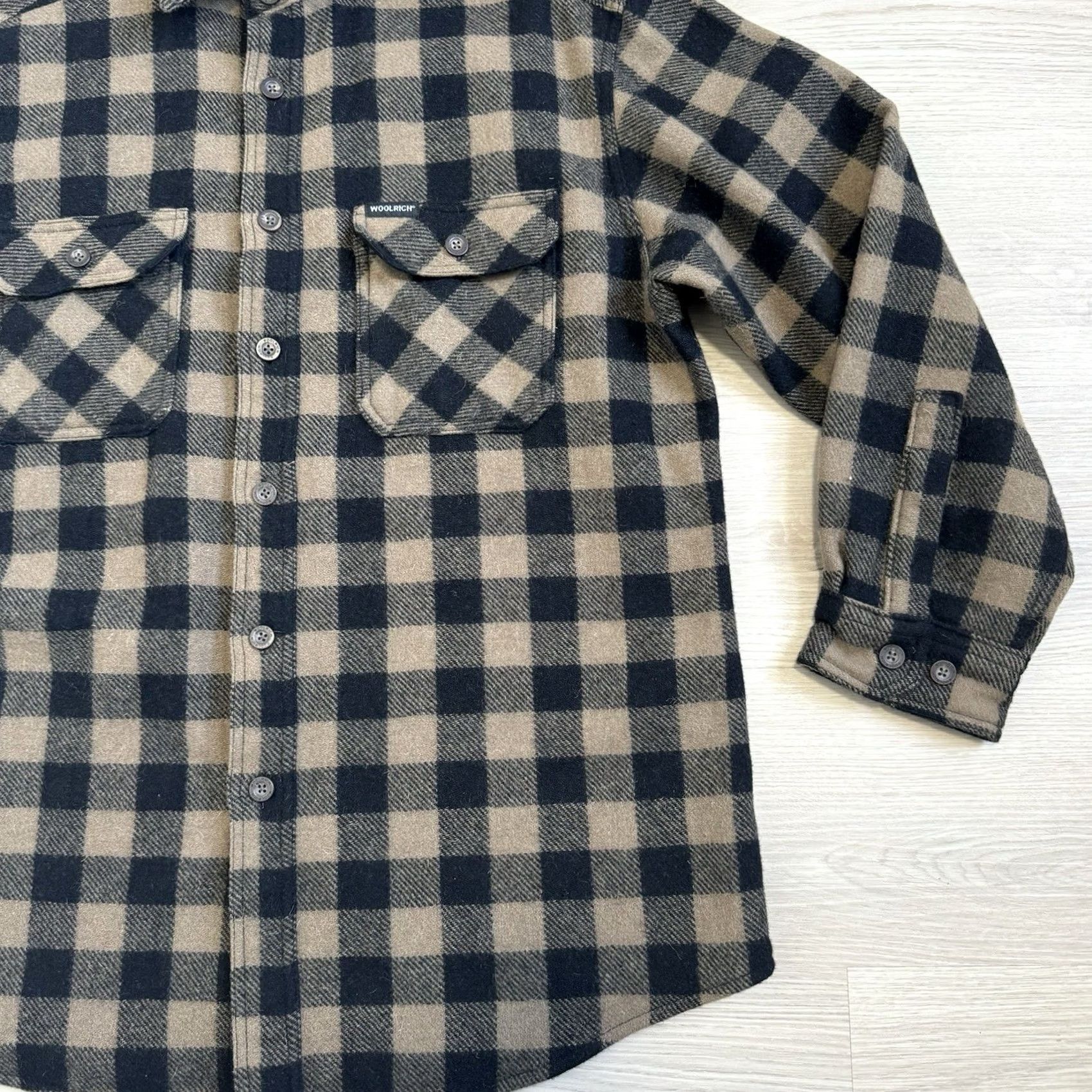 Vintage VINTAGE Woolrich Flannel Shirt Jacket Wool Blend Plaid Button Shacket 80s Sz L Unisex Adults Size US L / EU 52-54 / 3 - 3 Thumbnail