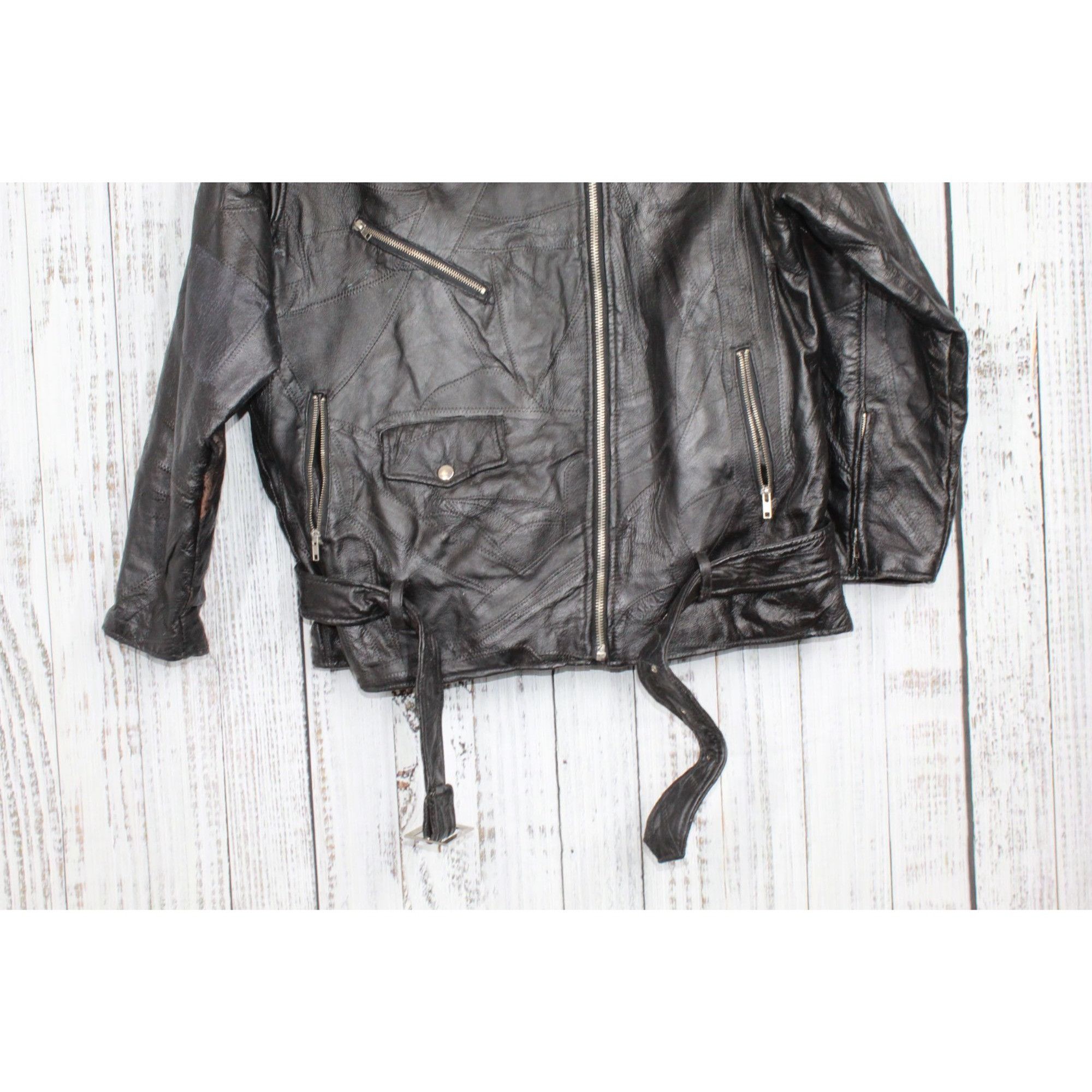 Vintage Vintage 90s Flight Path Black Biker Jacket Mens Size XXL Size US XXL / EU 58 / 5 - 3 Thumbnail
