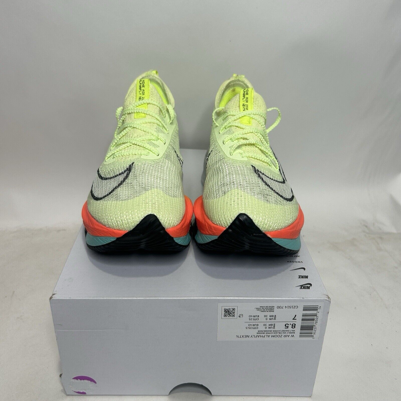 Nike Nike Air Zoom Alphafly NEXT% “Barely Volt Orange” 2024 Size US 8.5 / IT 38.5 - 2 Thumbnail
