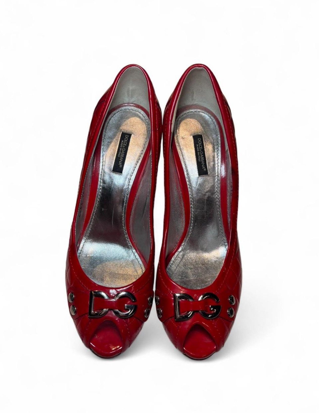 Dolce & Gabbana Red Vintage Patent Leather Dolce & Gabbana Heels Size US 9 / IT 39 - 4 Thumbnail