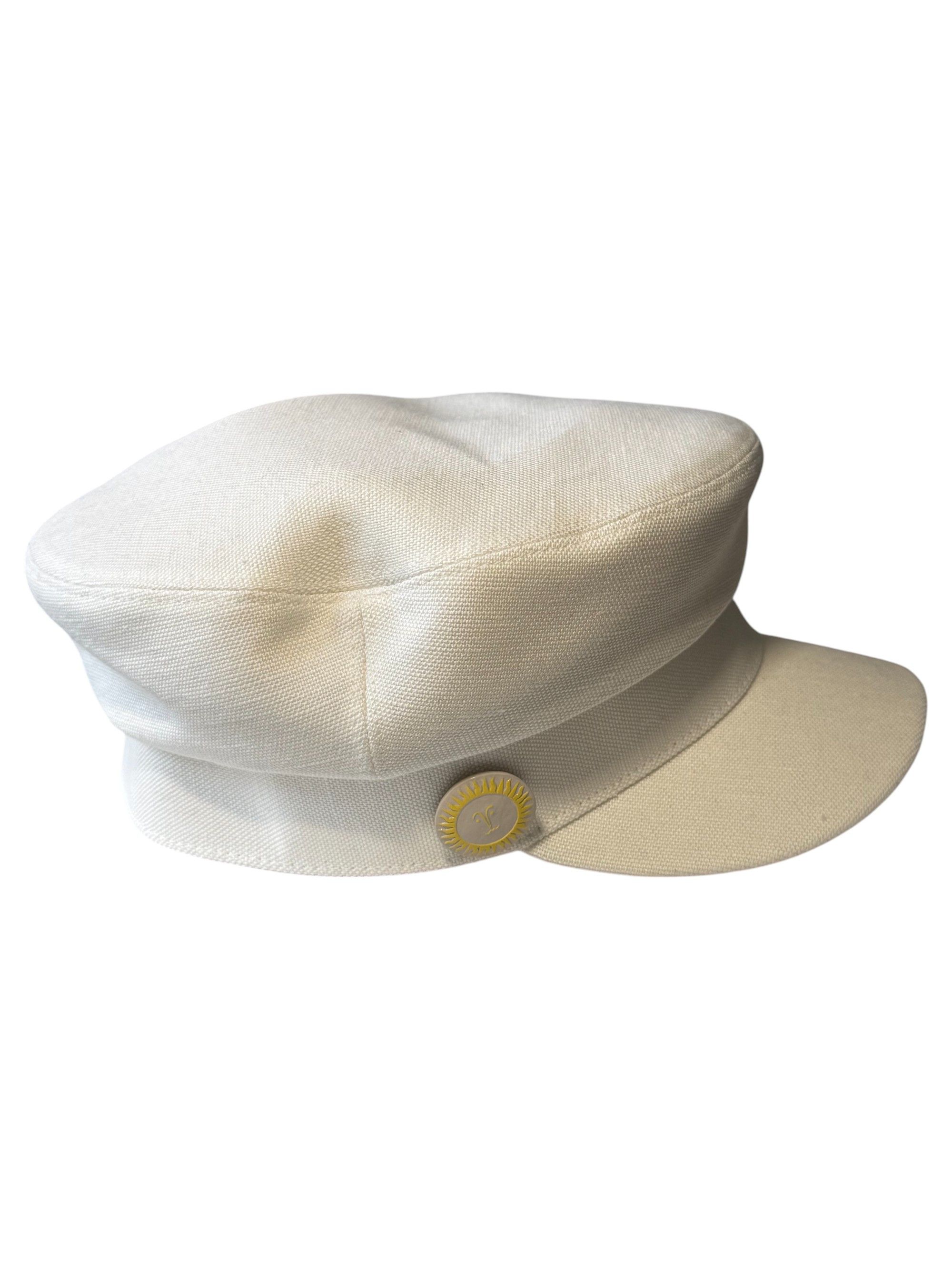 Hermes Hermes White Casquette Giulia Toile Newsboy Cap Size 57 Size ONE SIZE - 3 Thumbnail