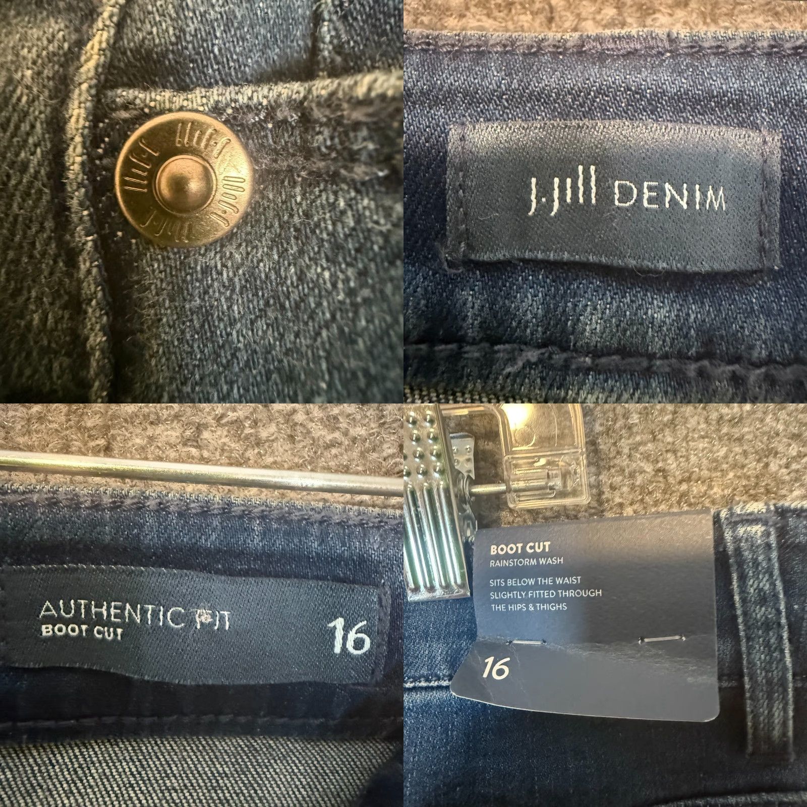 J. Jill VINTAGE J.Jill Jeans Womens 16 Blue Denim Authentic Fit Bootcut Fitted Rainstorm NEW Size 38" / US 16 / IT 52 - 8 Thumbnail