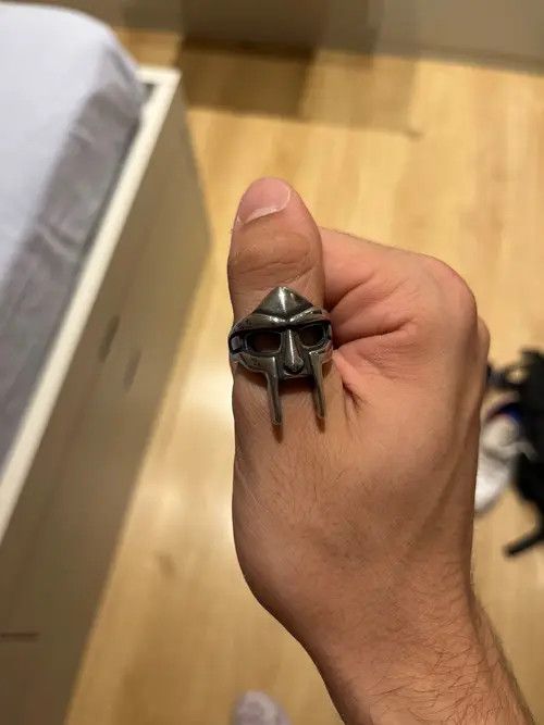 VIBE MF Doom Custom Made Silver Tone Ring Size ONE SIZE - 1 Thumbnail