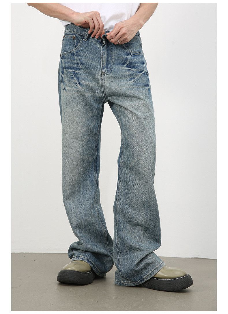 Japanese Brand × Jean American high street lightning crack washed jeans for men Size US 34 / EU 50 - 2 Thumbnail