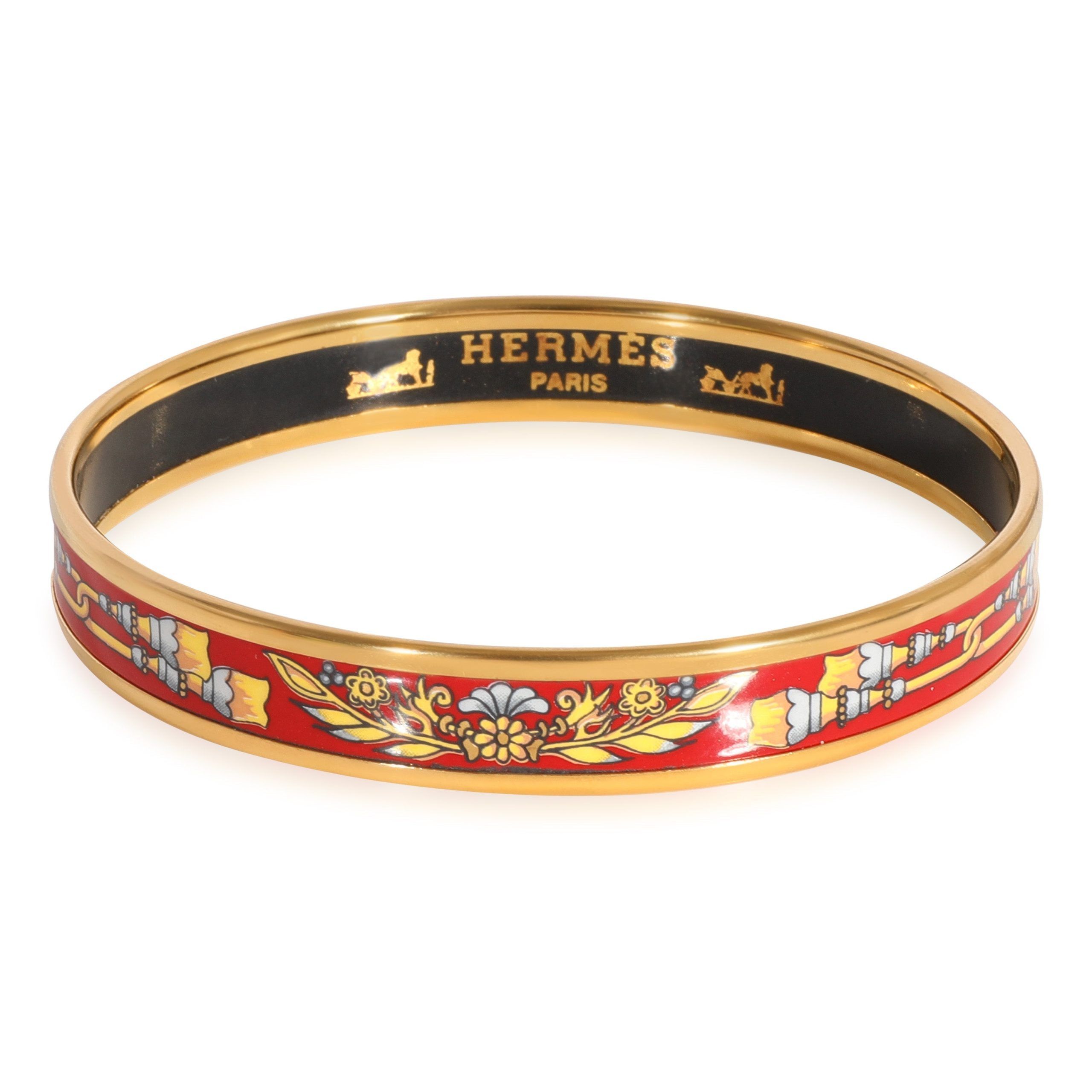 Hermès Narrow Enamel Bracelet with Tassels