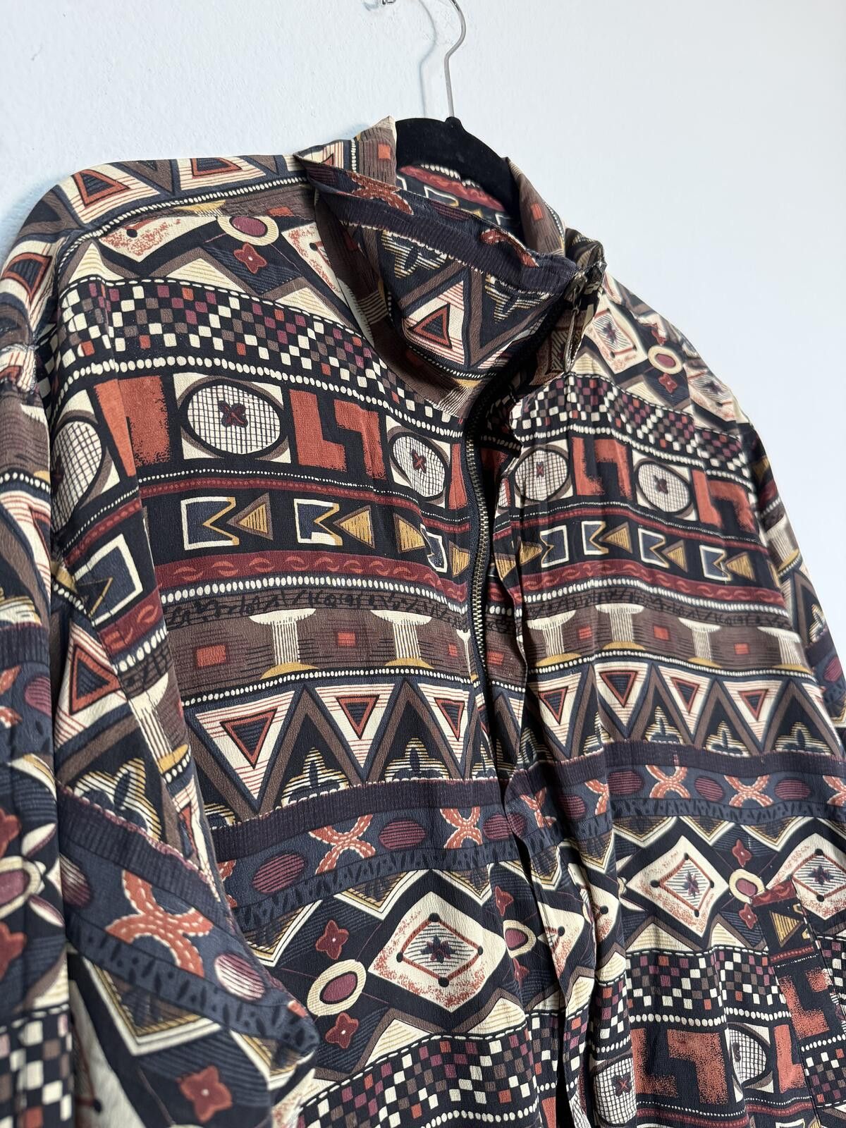 Other Vintage 90s FU DA Patterned Silk Bomber Jacket Size M / US 6-8 / IT 42-44 - 7 Thumbnail