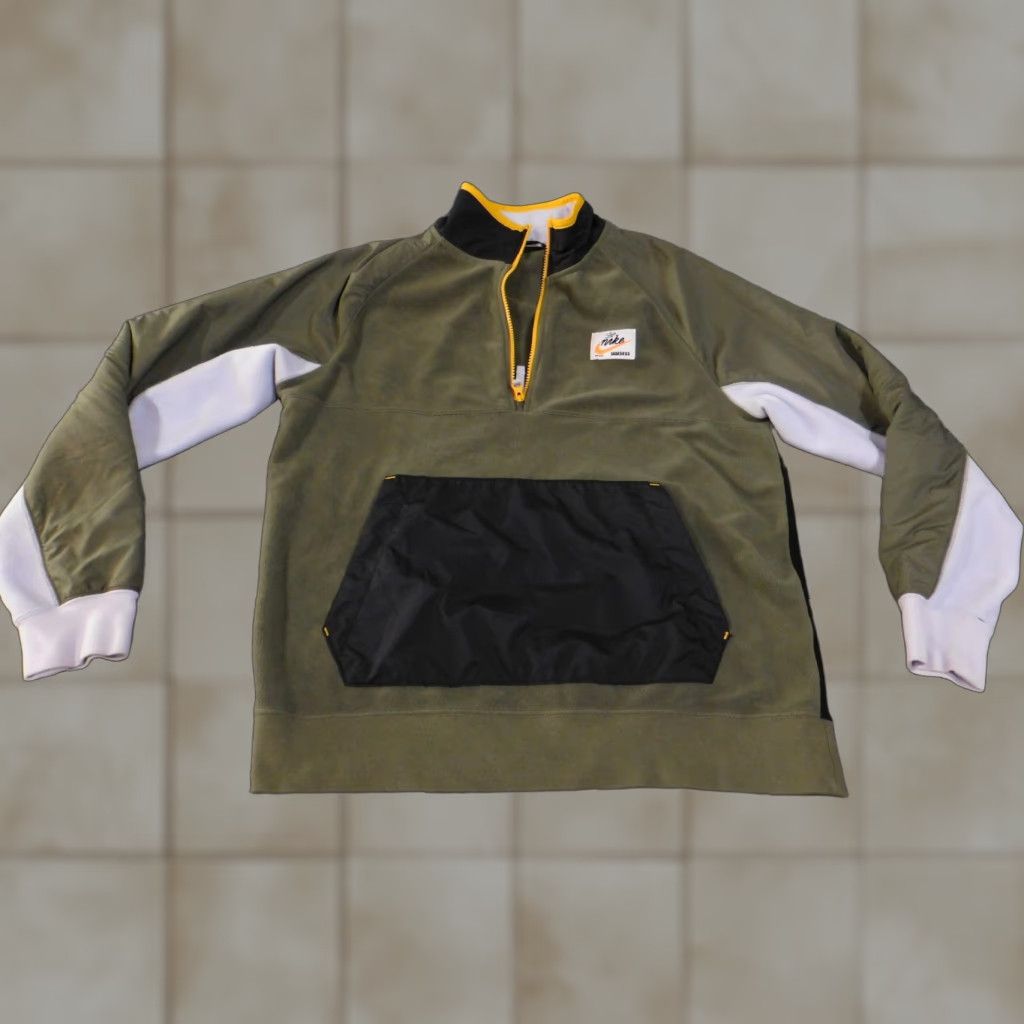 Nike Nike Sweatshirt Men M Pullover Half Zip Fleece Olive Green 1/4 Zip Pockets All Seasons Outdoor DD8968-380 Sportswear Vintage No Size US M / EU 48-50 / 2 - 1 Thumbnail