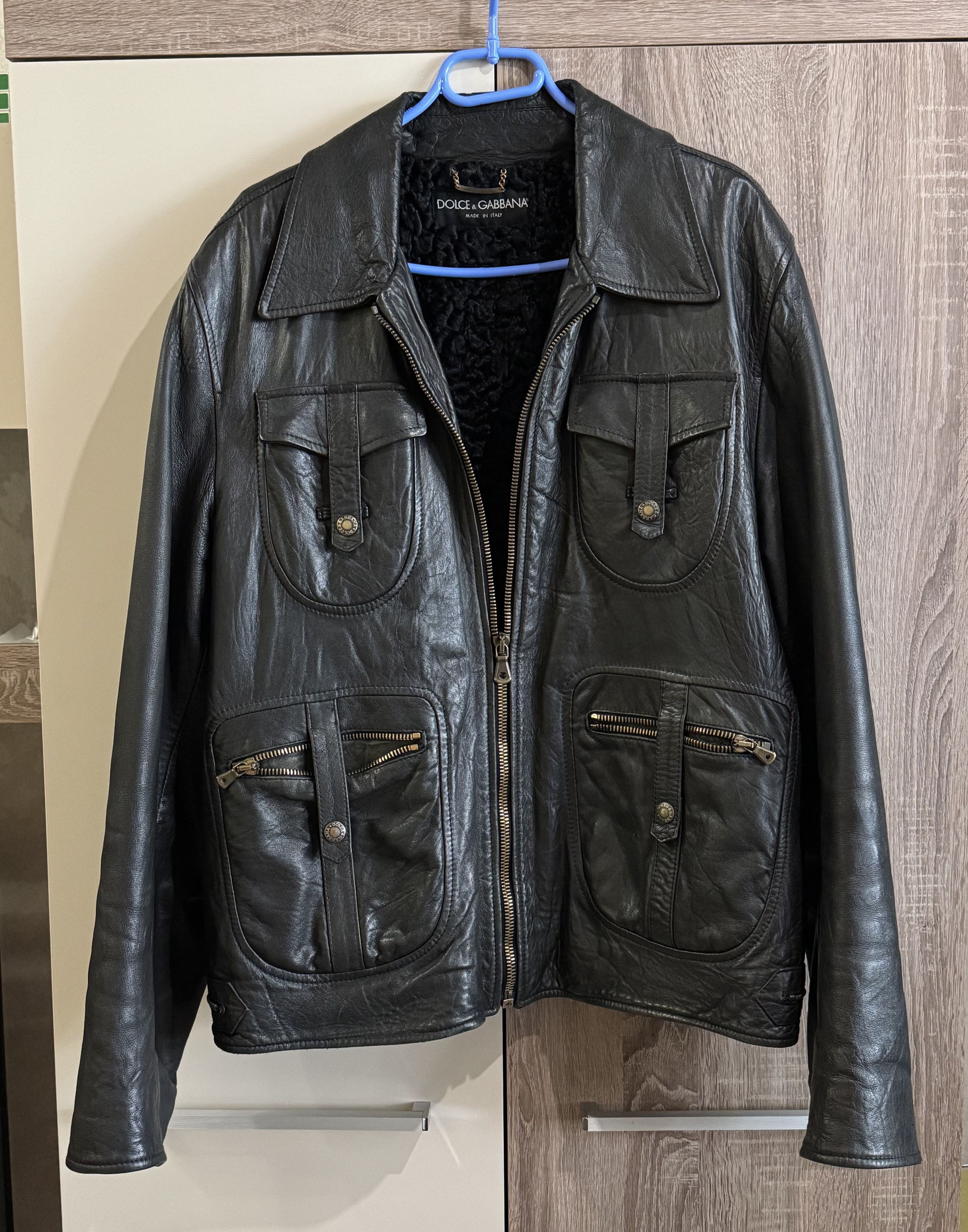 Dolce & Gabbana Dolce Gabbana Archive Vintage Orange Leather Biker
