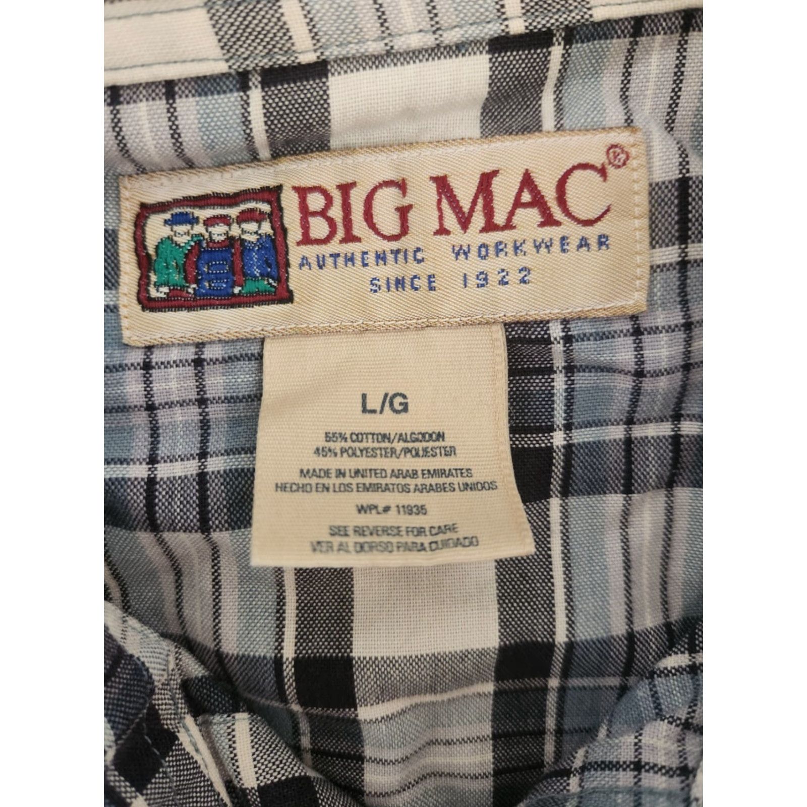 Vintage VINTAGE Big Mac Western Shirt Mens Plaid Blue White Pearl Snaps Size L Size US L / EU 52-54 / 3 - 6 Thumbnail