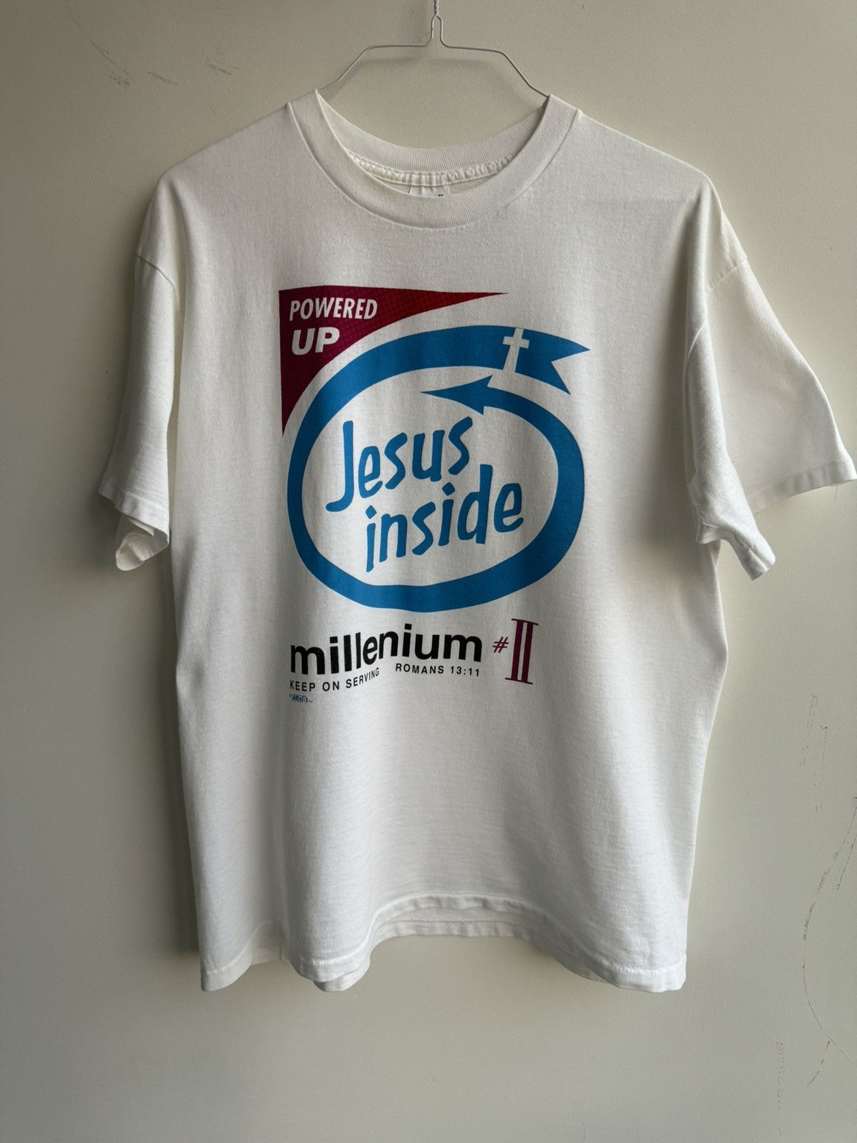 image of Vintage Jesus Christ Activist T Shirt Religion Drugs Drank in White, Men's (Size XL)