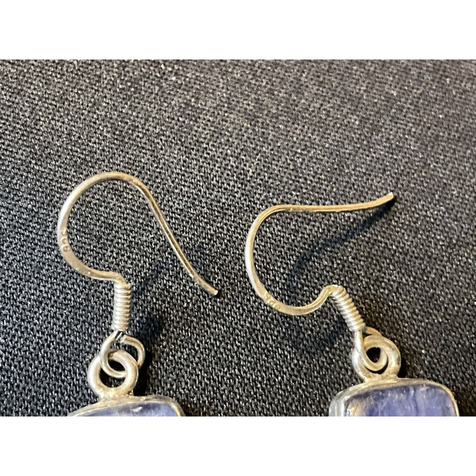Other 925 Sterling Silver Kyanite Square Fish Hook Earrings Size ONE SIZE - 2 Thumbnail