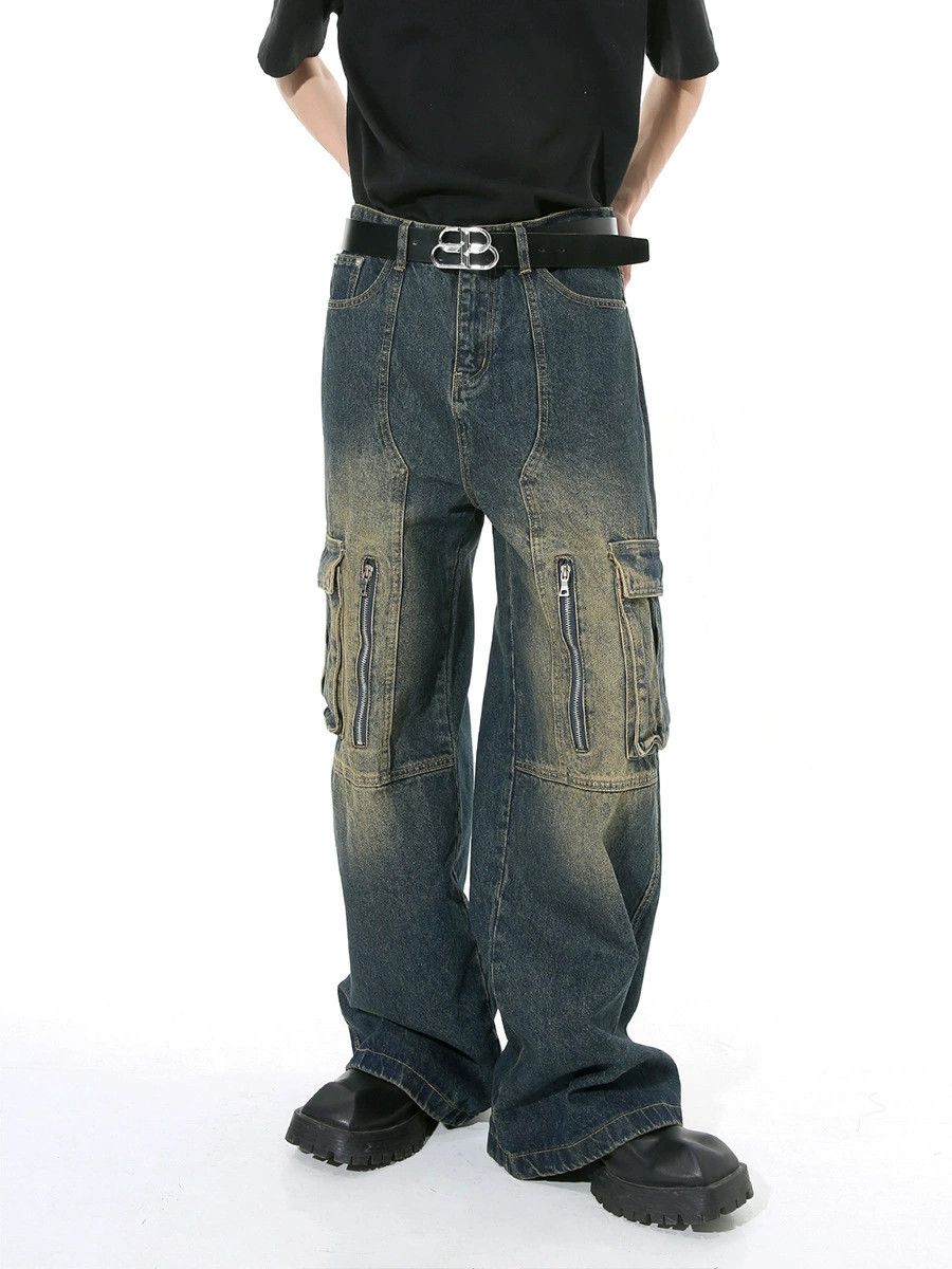 Vintage Heavy duty vintage workwear multi-pocket loose jeans Size US 32 / EU 48 - 2 Thumbnail