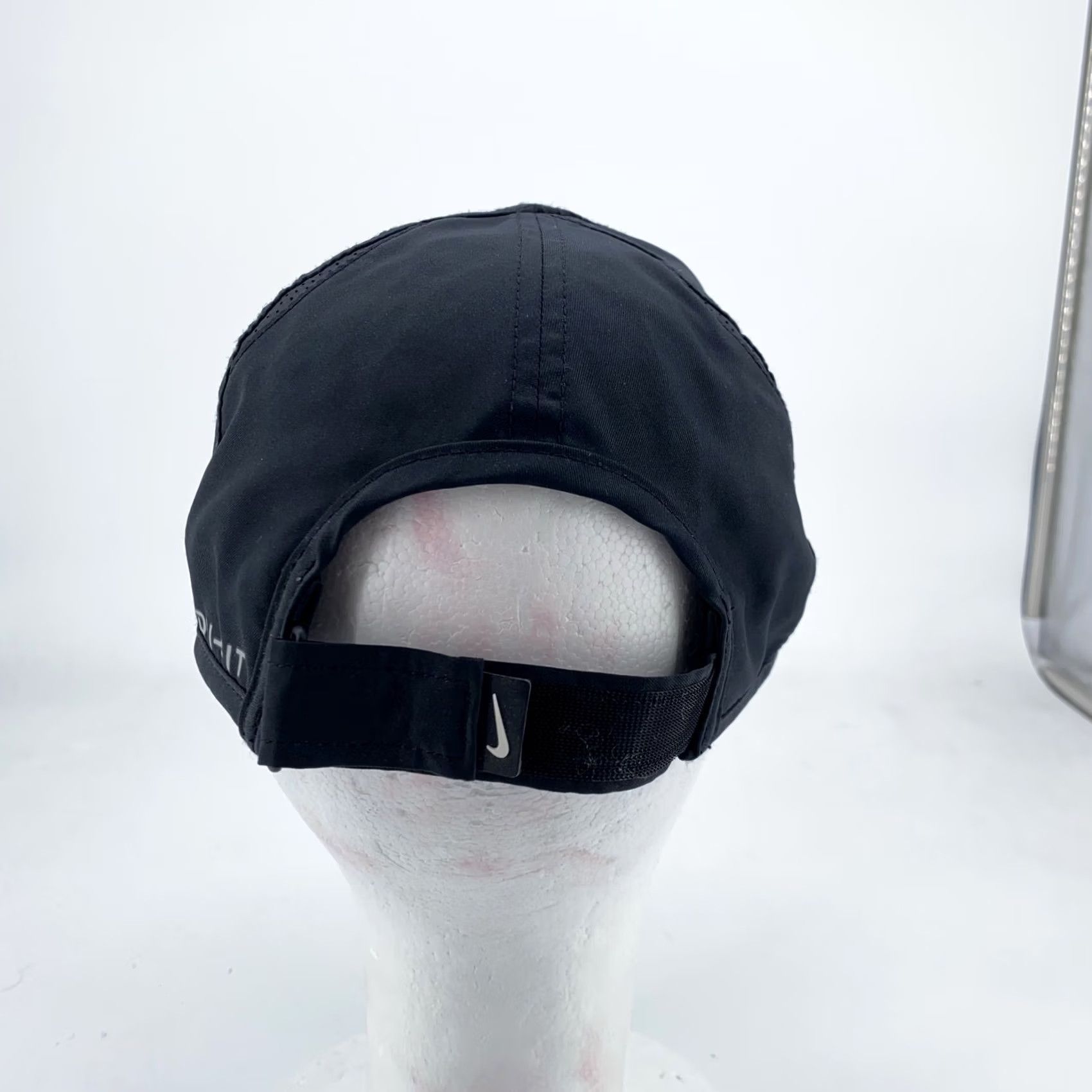 Nike Nike Featherlight Dri-FIT Running Hat Cap Strap Back Black Mens Lightweight Athletic Size ONE SIZE - 3 Thumbnail