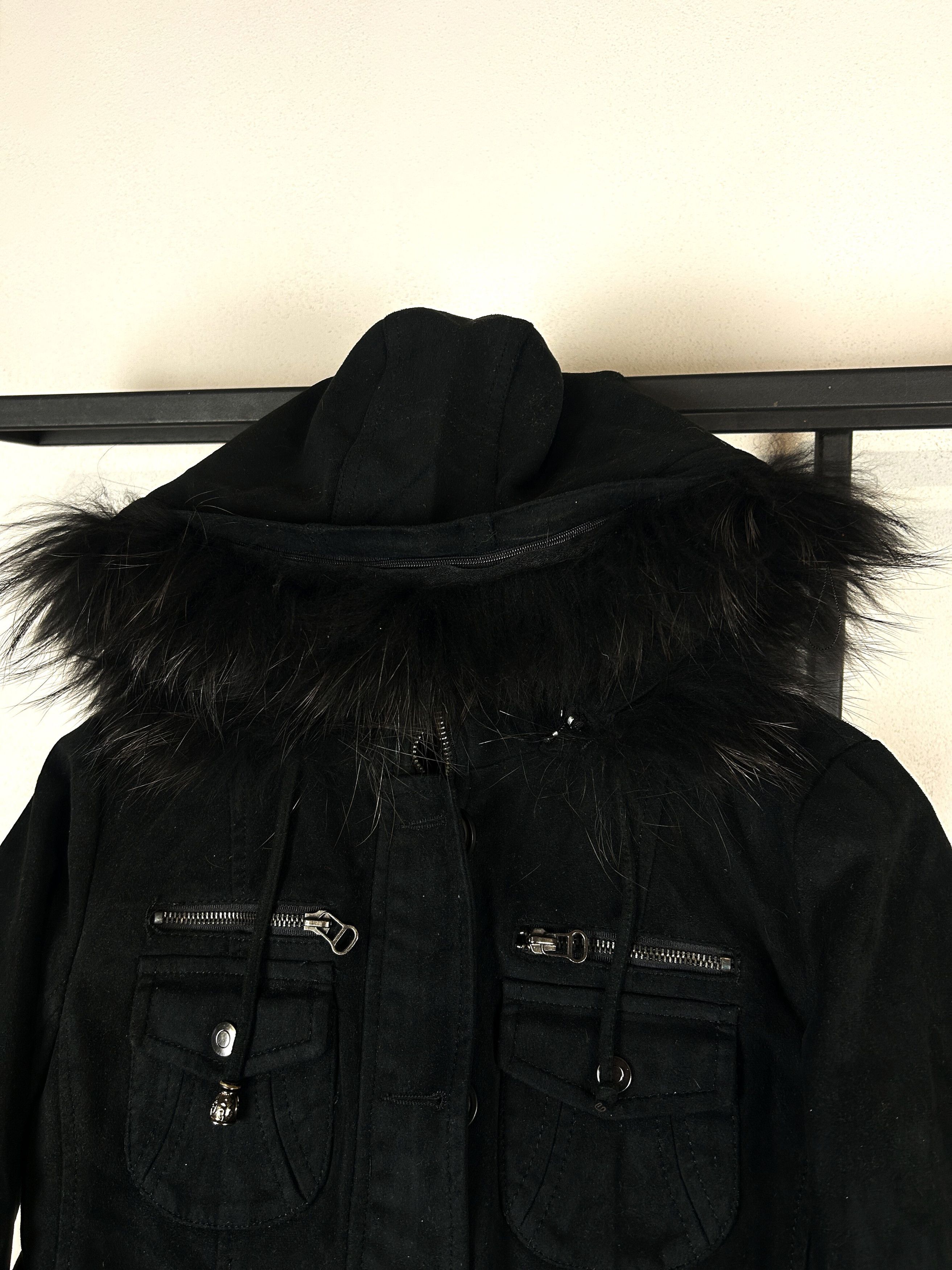 Diesel Y2K Black Jacket Fur Hood Military Vintage Archive Style Size US S / EU 44-46 / 1 - 4 Thumbnail