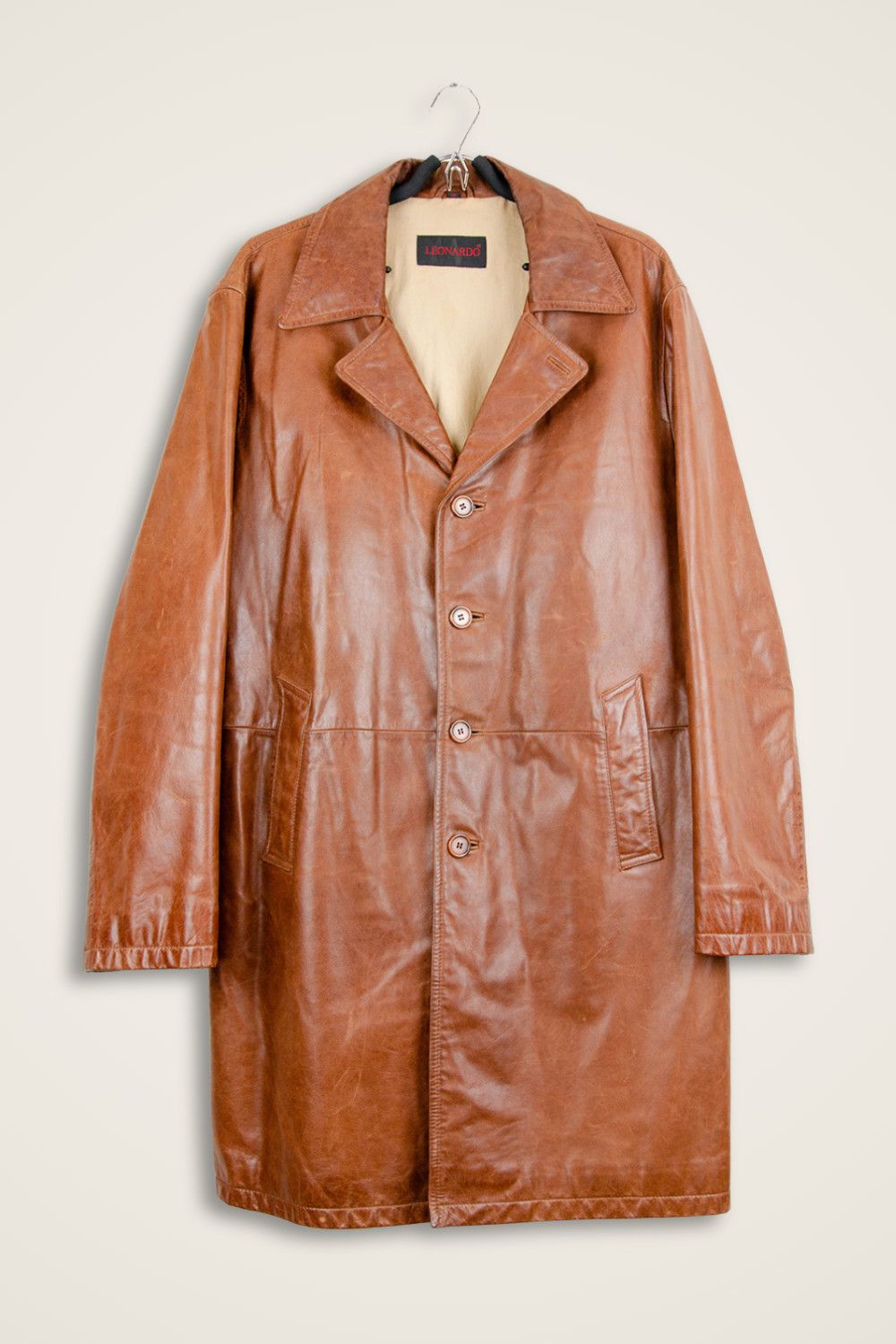 Other Leonardo Leather Car Coat Brown Vintage - Size 56 Size US XL / EU 56 / 4 - 1 Thumbnail