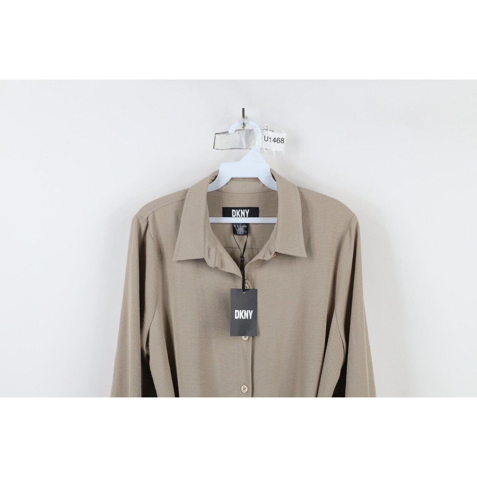 DKNY × Vintage Deadstock Vintage Y2K DKNY Long Sleeve Knit Tie Dress Size L / US 10 / IT 46 - 2 Thumbnail