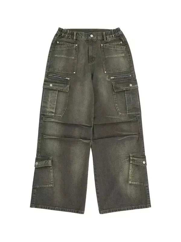 Japanese Brand VIBE Retro washed distressed workwear loose wide leg jeans Size US 30 / EU 46 - 5 Thumbnail