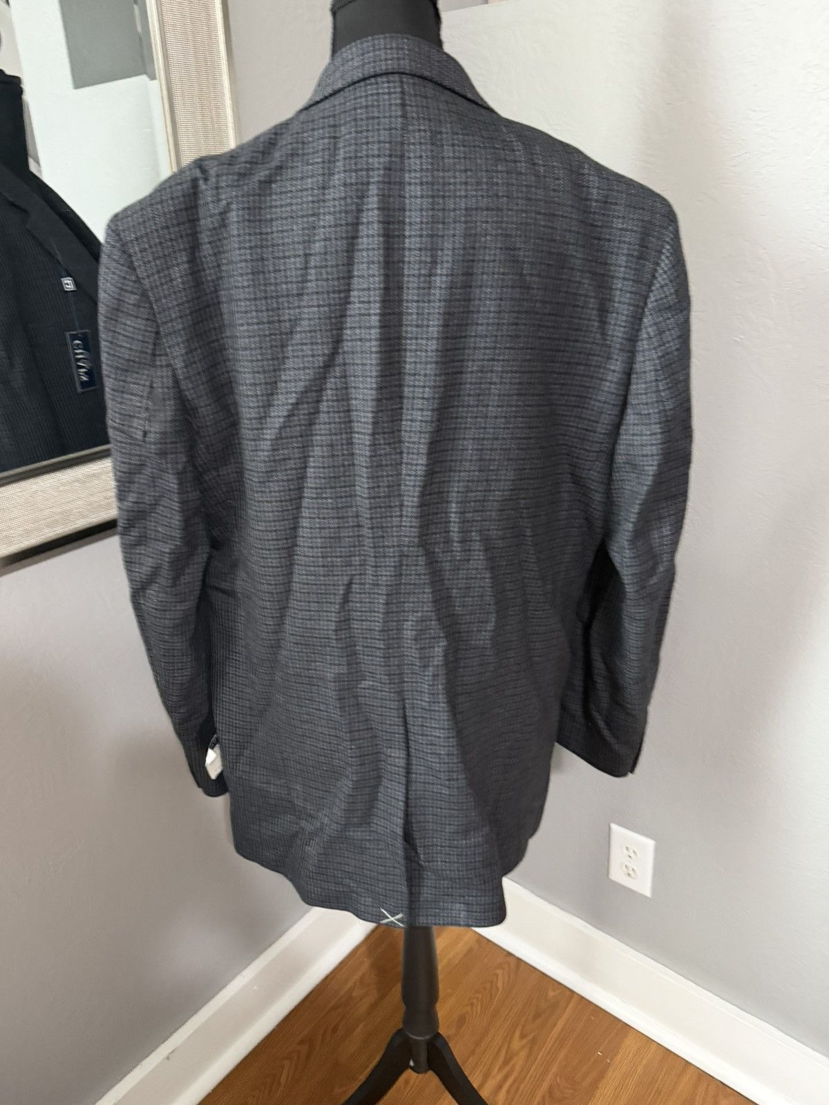 Chaps NWT Chaps 100% Wool Navy Houndstooth Blazer Size 44L. Size 44L - 3 Thumbnail