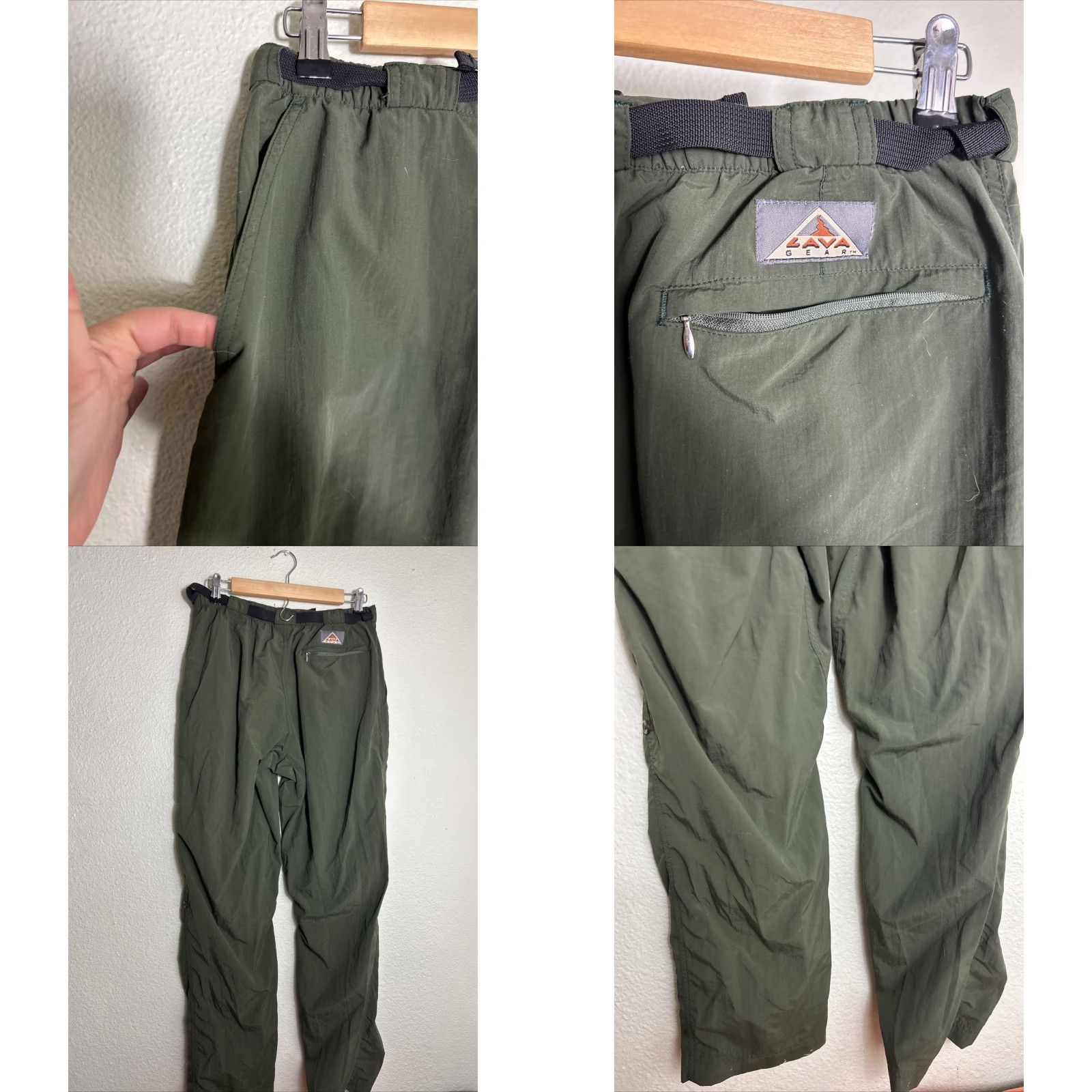 La Gear Lava Gear Hiking Pants Belted 30x32 Green Adult Medium Nylon Unisex Mens Womens Size US 31 - 9 Thumbnail