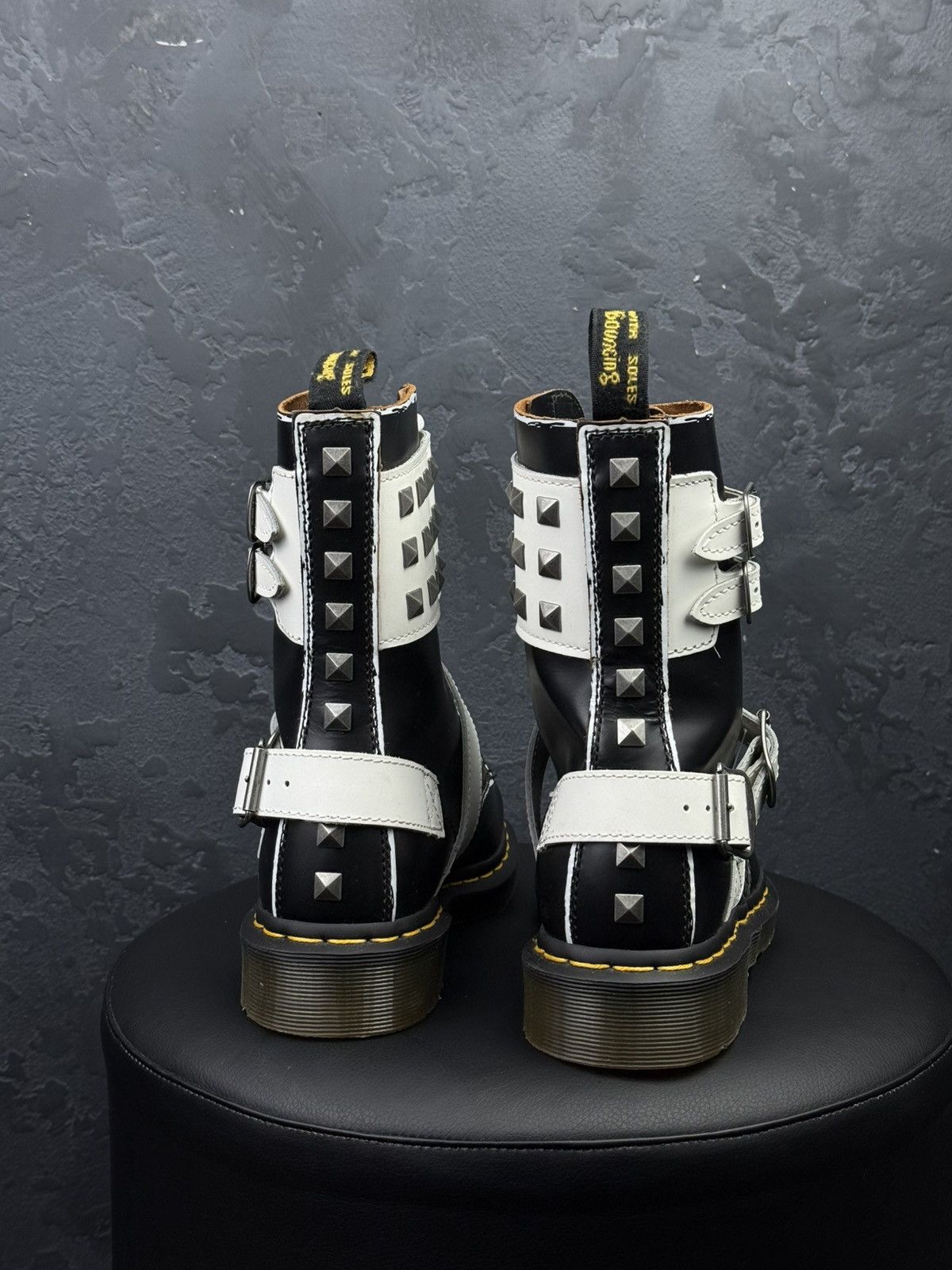 Dr. Martens Dr Martens Joshka Stud Unisex Black White Buckle Boots Size US 8 / IT 38 - 6 Thumbnail