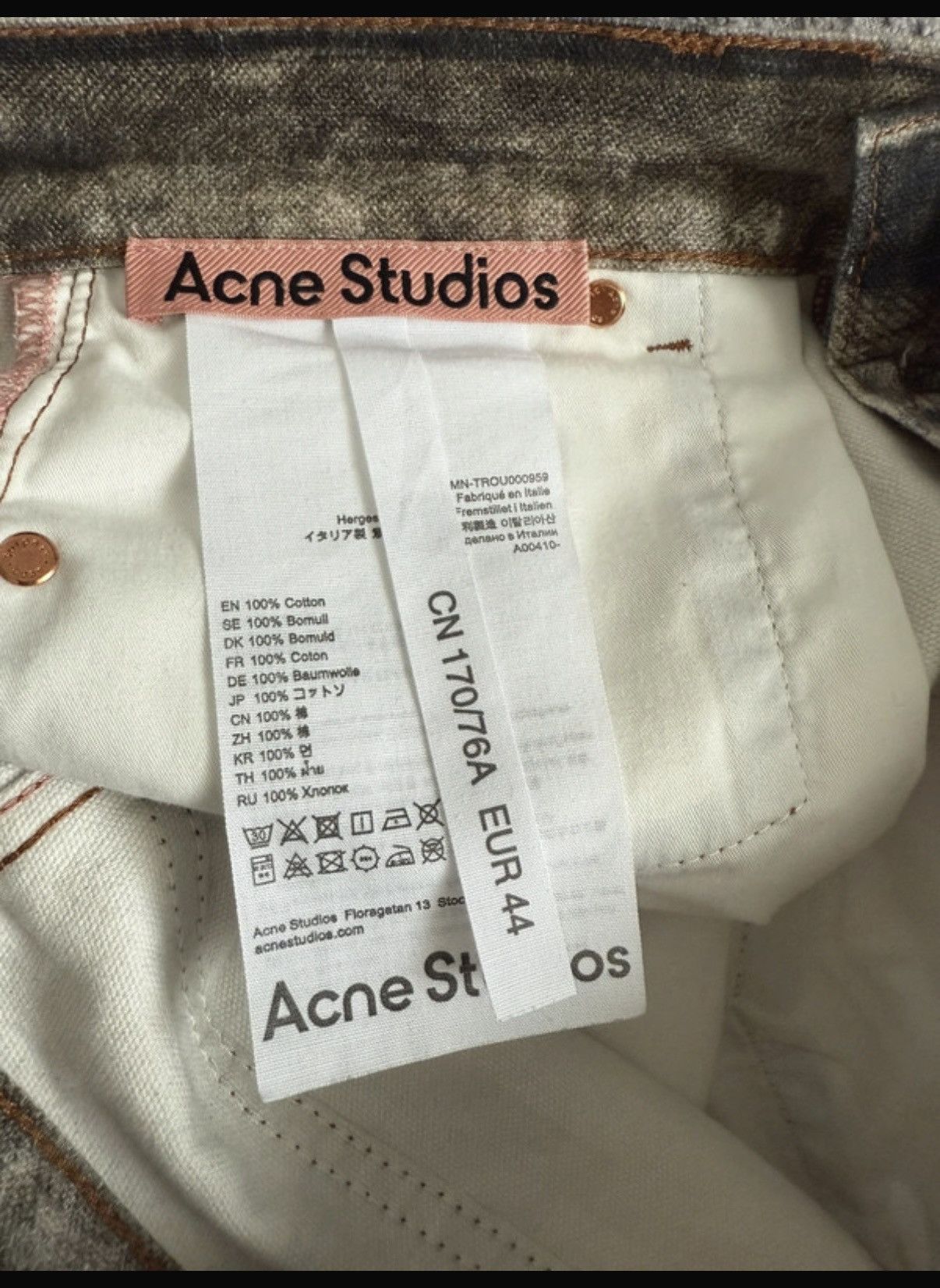 Acne Studios Acne Studios “Cold Grey” 1981 Loose Fit Trompe L'Oeil
