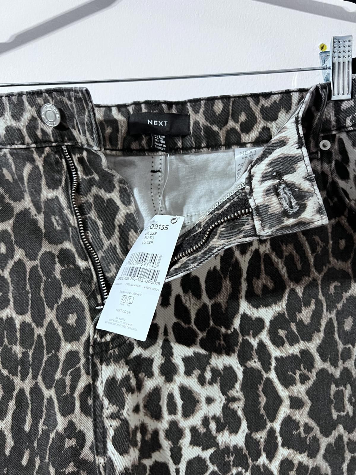 Other Next Leopard Print Jeans – UK 22R (EU 50 / US 18R) BNWT Size 40" / US 18 - 3 Thumbnail