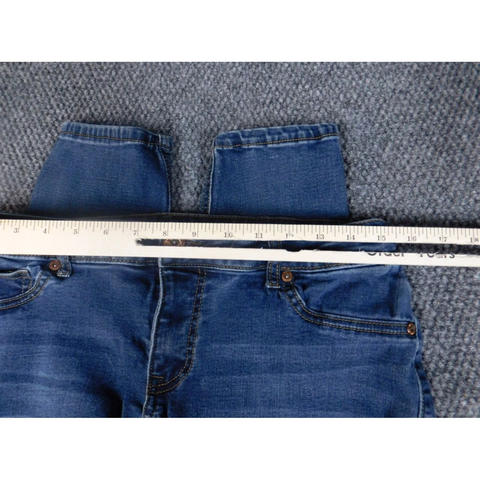 Vintage Maurices Womens Jeans Regular Large Blue Skinny Ankle Zip Denim Size 36" / US 14 / IT 50 - 4 Thumbnail