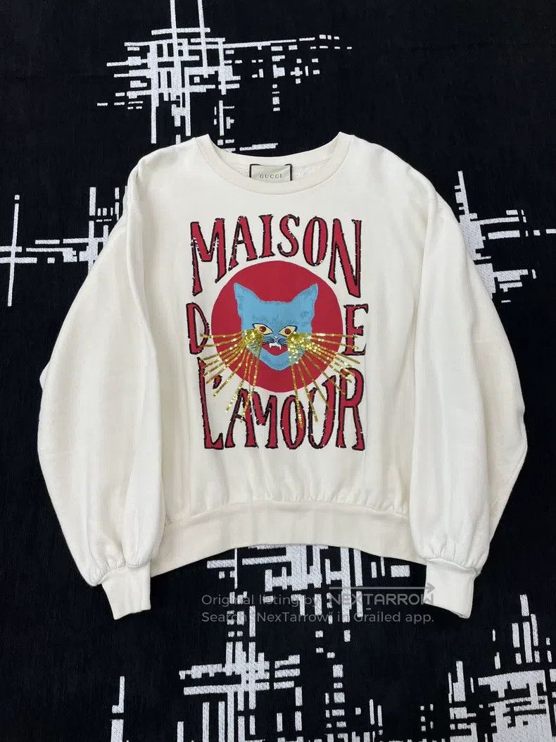 Gucci Gucci Cat sequined letter sweatshirt Size US S / EU 44-46 / 1 - 1 Thumbnail