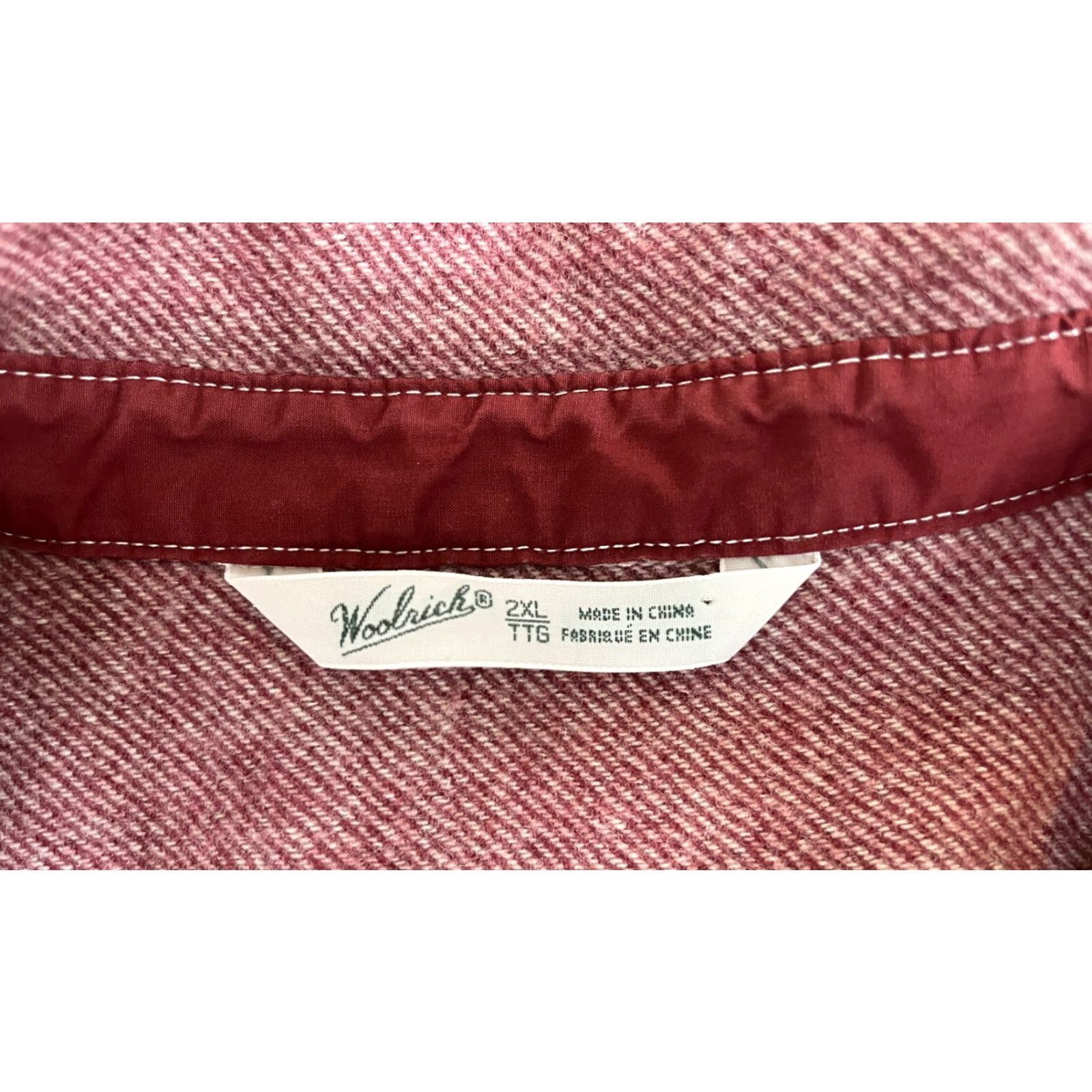 Vintage Woolrich Women's Snap Front Shirt 2XL Pink Red Wool 100% Wool Casual Collared Button-Up Pockets City Classic Outdoor Relaxed Regular Womens Size XXL / US 16-18 / IT 52-54 - 5 Thumbnail