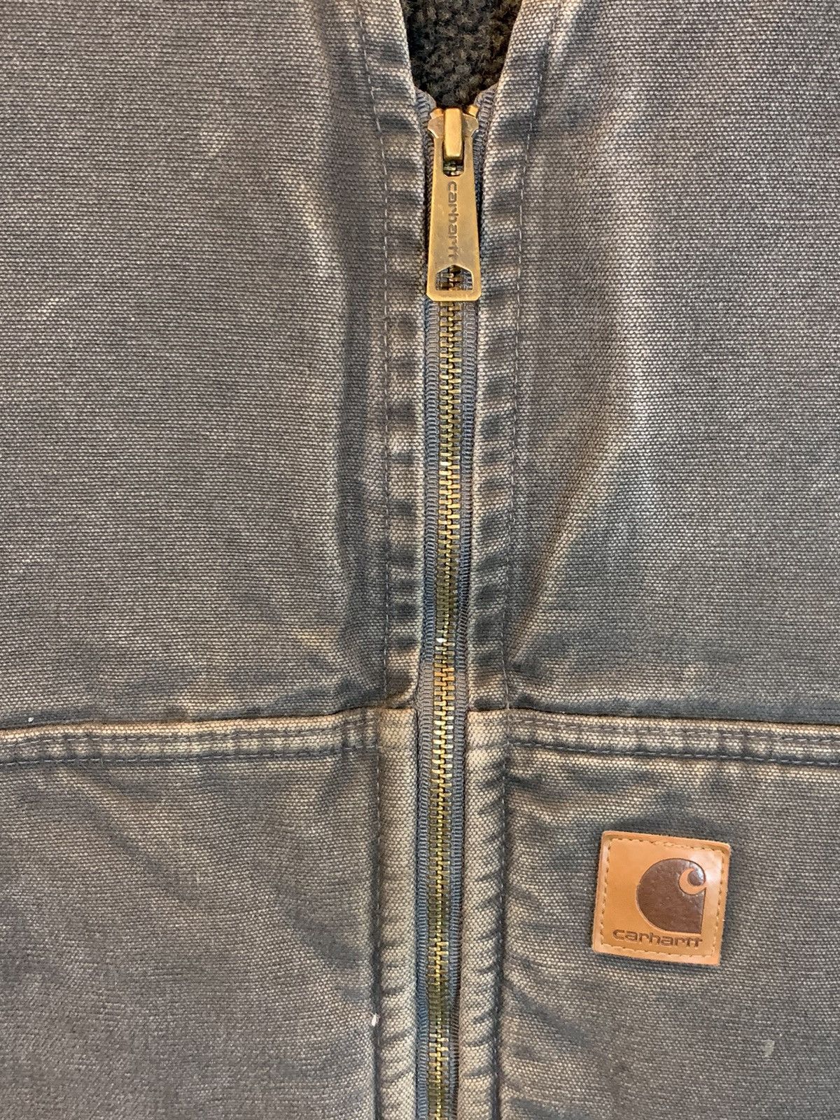 Carhartt × Designer *RARE* Carhartt Smoky Faded Fleece Lined Denim Work Vest 2XL Size US XXL / EU 58 / 5 - 5 Thumbnail