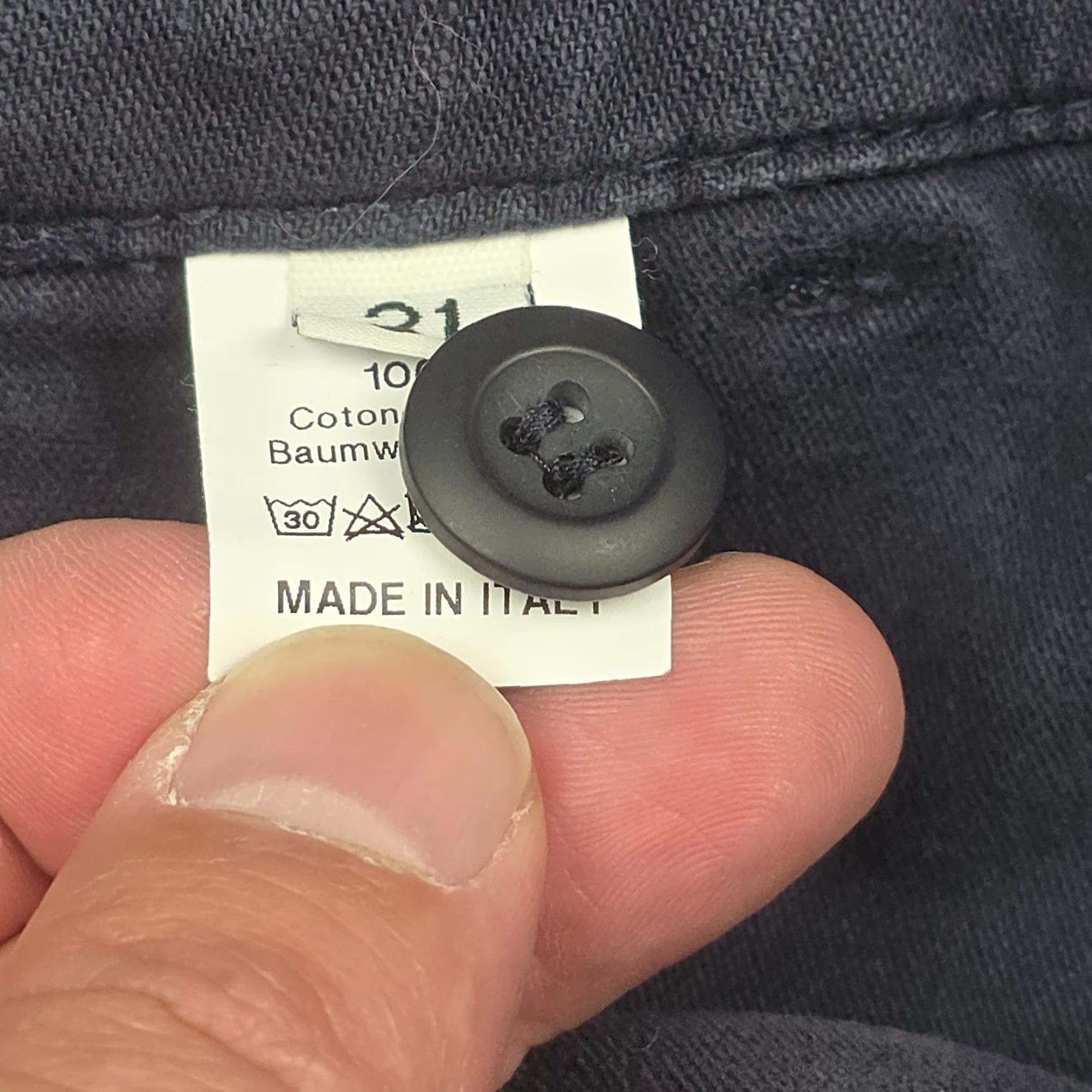 Tellason Tellason Fatigue Pant Utility Navy Blue 100% Cotton Italy Mens Pants 29x30 Straight Front Pockets Workwear Casual Size US 29 - 5 Thumbnail