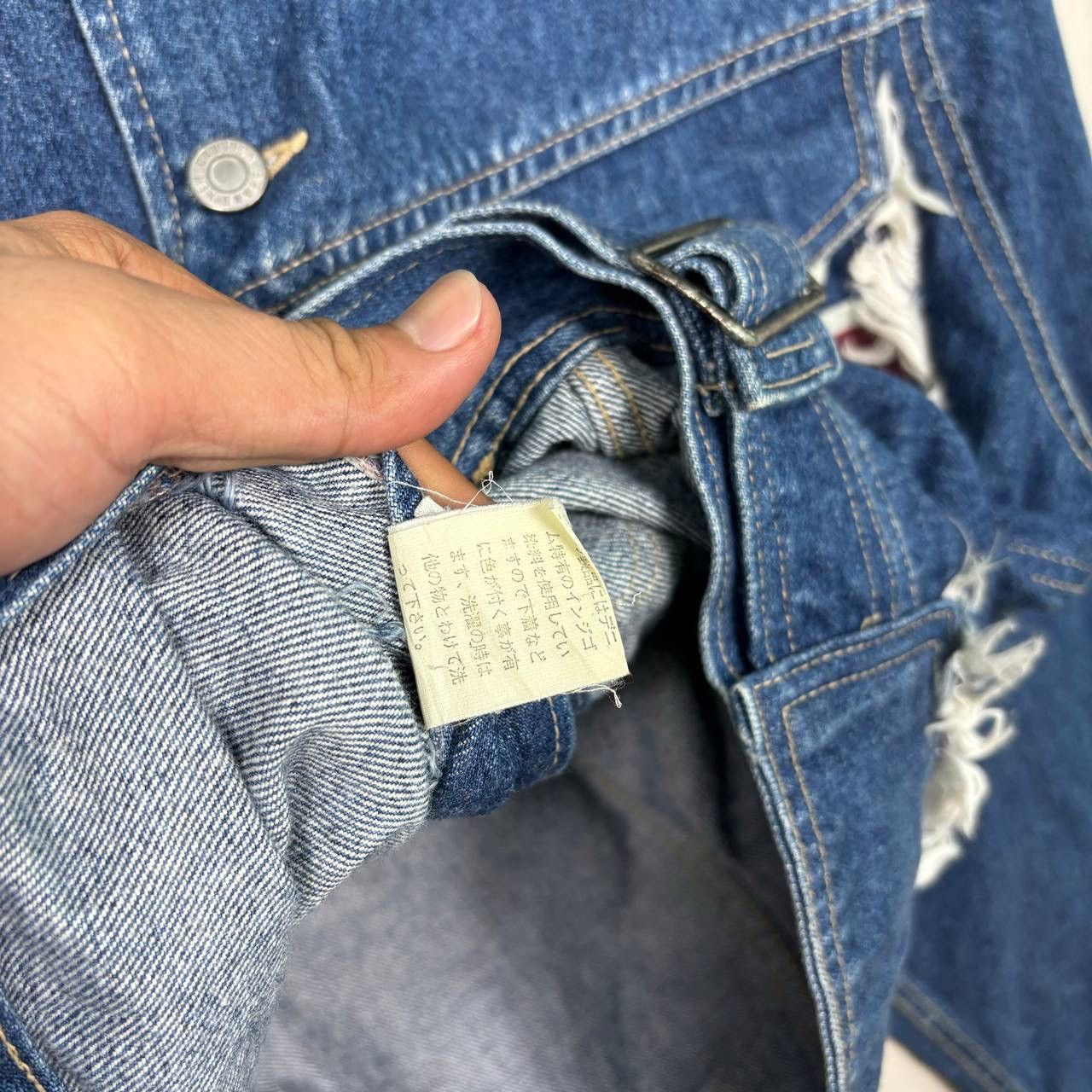 Japanese Brand Vintage Frankie 3052 Japanese Denim Flag Jacket Raglan Size US L / EU 52-54 / 3 - 10 Thumbnail