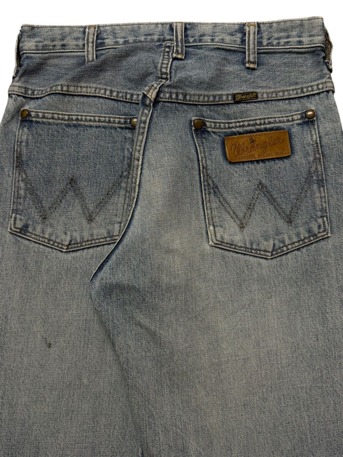 Wrangler Vintage 90s Wrangler Selvedge Faded Wash Distress Wide Leg Size 27" / US 4 / IT 40 - 5 Thumbnail