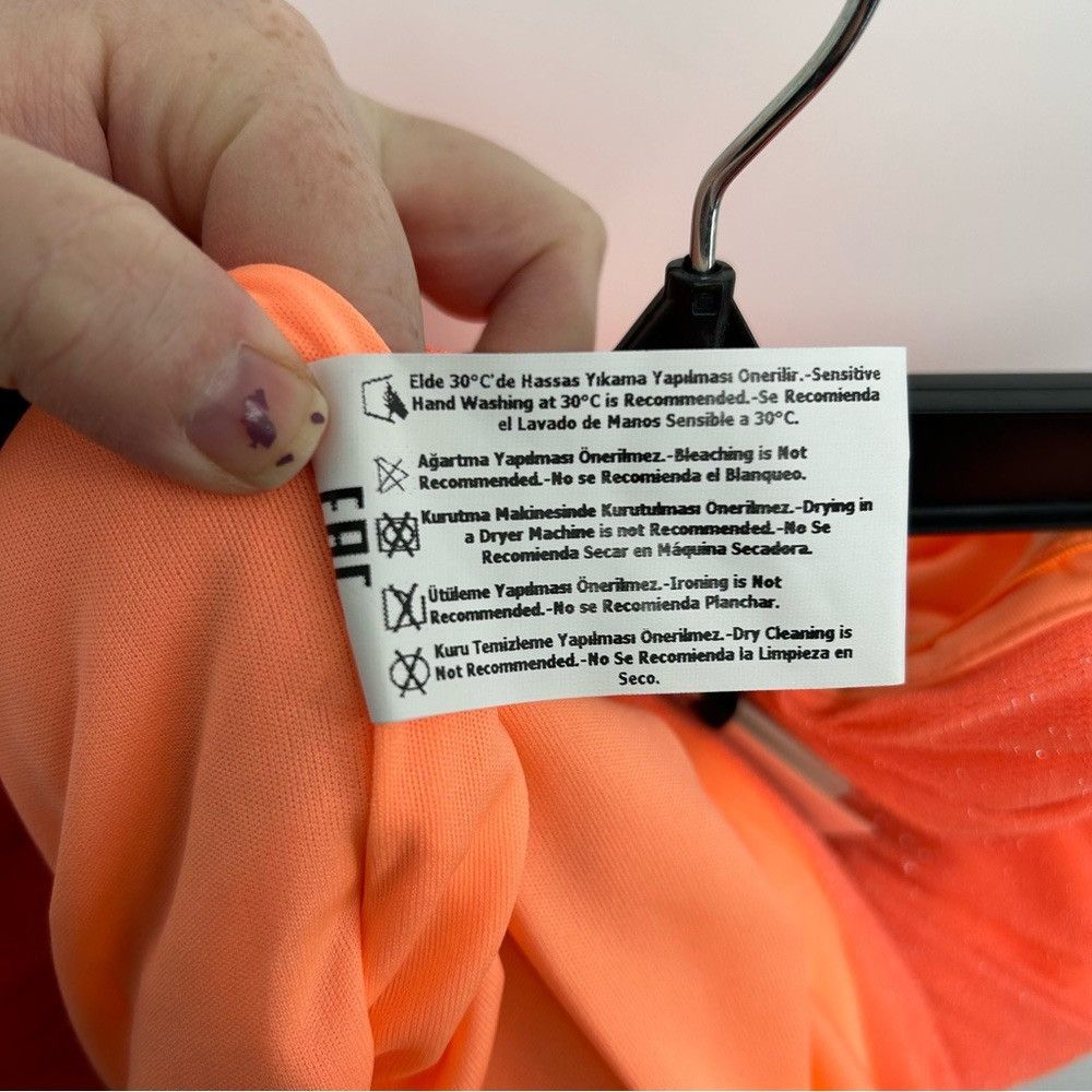 NOCTURNE NOCTURNE SPARKLY DRAPED RUCHED STRAPLESS DRESS SALMON ORANGE Size S / US 4 / IT 40 - 13 Thumbnail