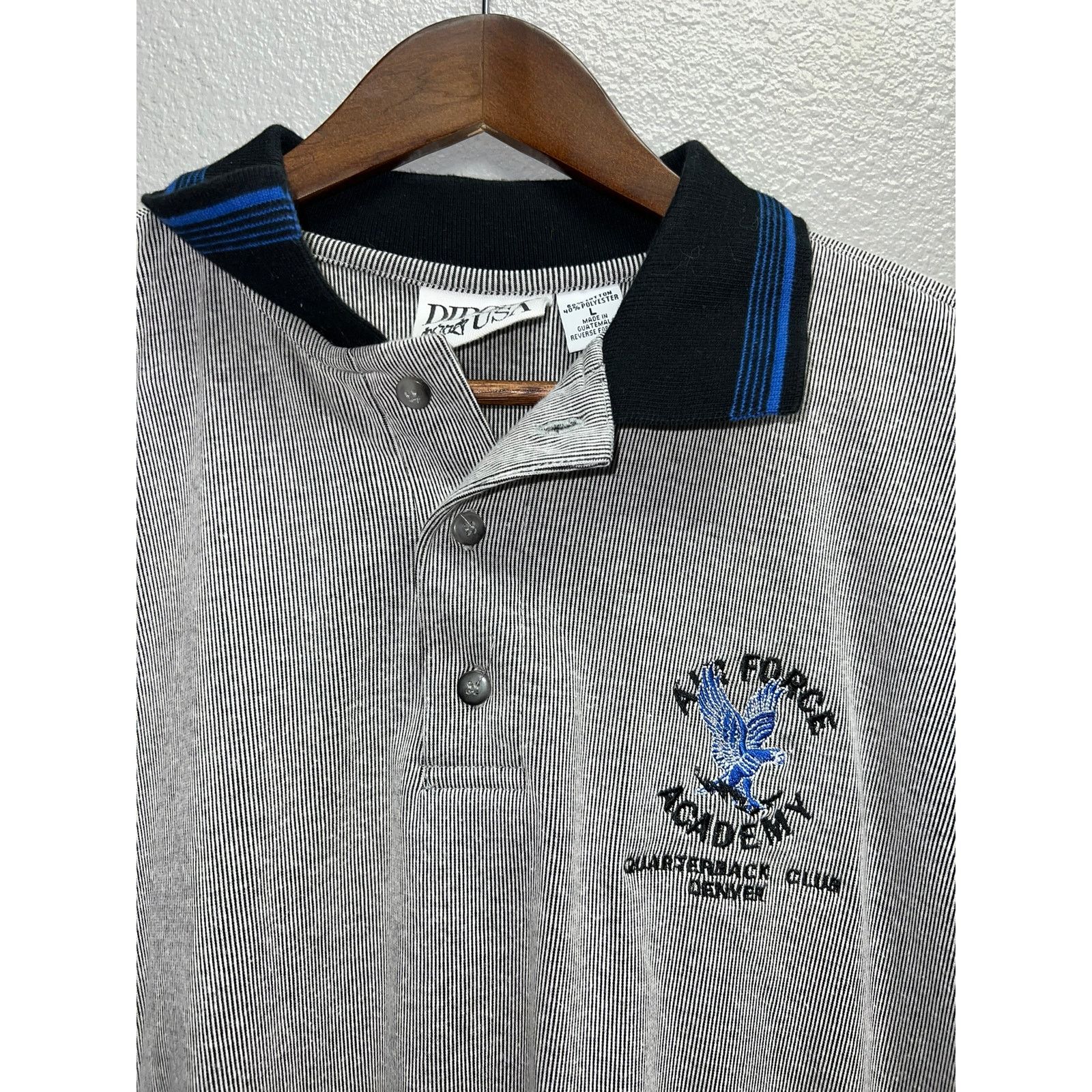 Vintage Vintage Air Force Academy Polo Shirt QB Club Denver Mens 90s Size US L / EU 52-54 / 3 - 2 Thumbnail