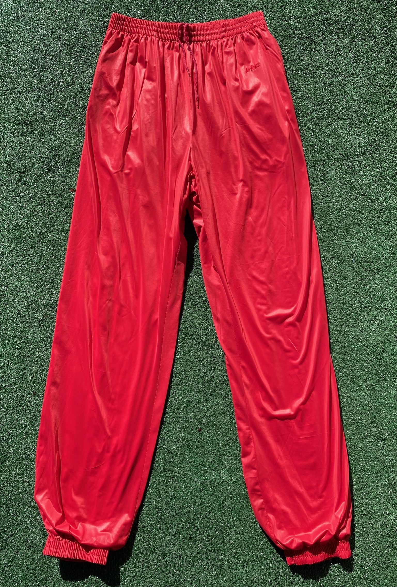 Prince 90’s Prince Shiny Hot Pink Lined Track Pants W/Pockets Large Size 36" / US 14 / IT 50 - 10 Thumbnail