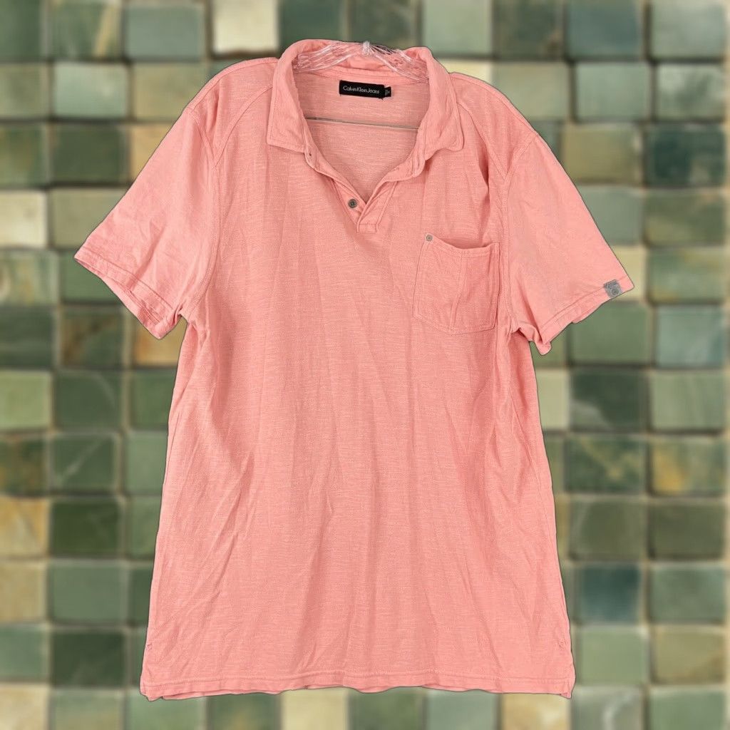 Calvin Klein VINTAGE Calvin Klein Polo Shirt Men XL Short Sleeve Orange Clothing Size US XL / EU 56 / 4 - 1 Thumbnail