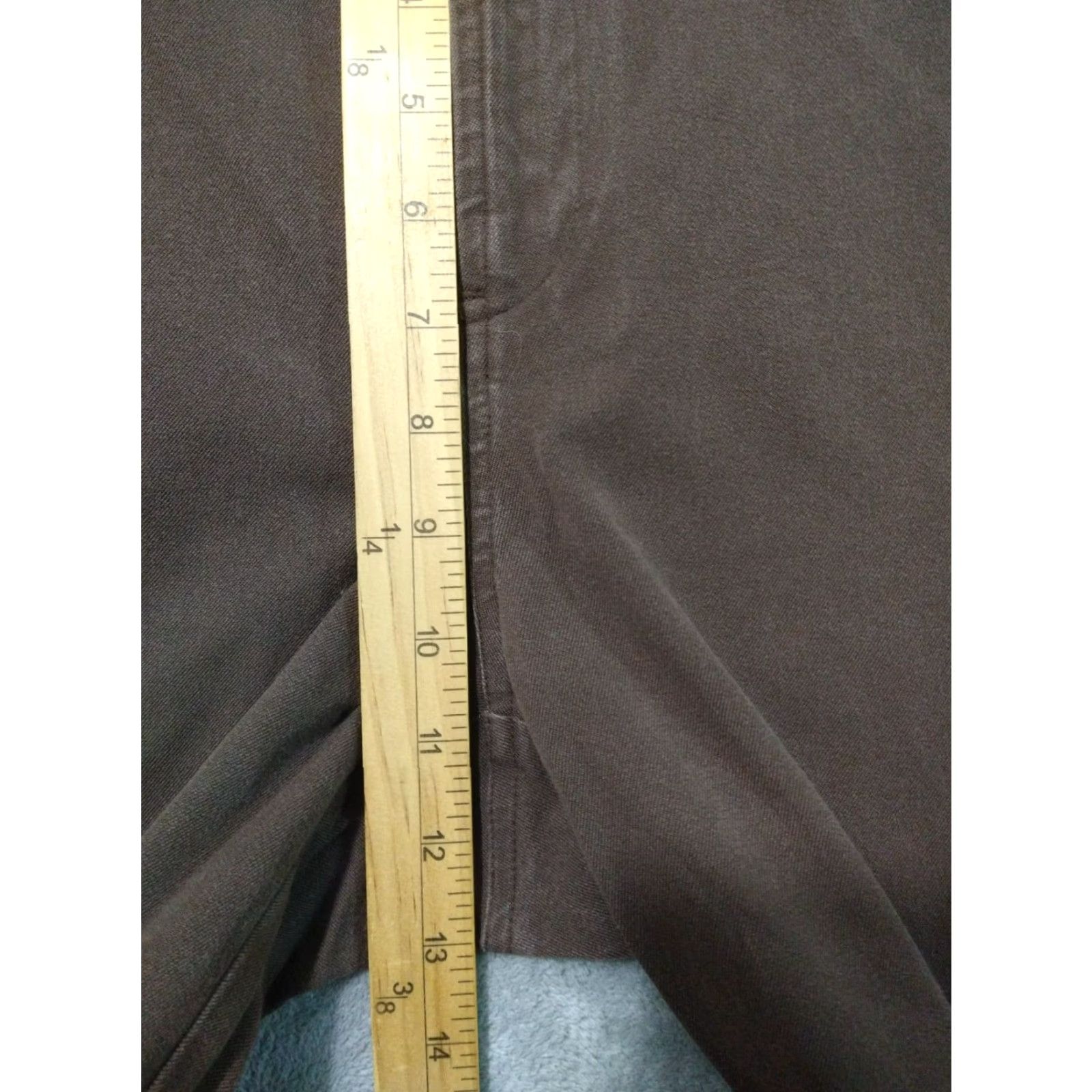 Ralph Lauren Ralph Lauren Pants Womens 12 Chino Straight Leg Flat Front High Rise Twill Brown Cotton 90s City Preppy Size 34" / US 12 / IT 48 - 4 Thumbnail