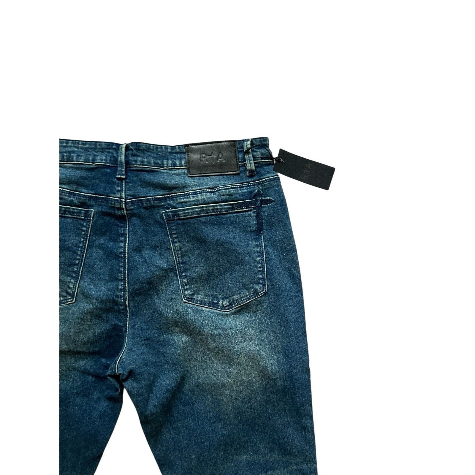Rta RtA Mens Logo Whiskered Jeans Slim Blue $265 Size 38/32 Size US 38 / EU 54 - 3 Thumbnail