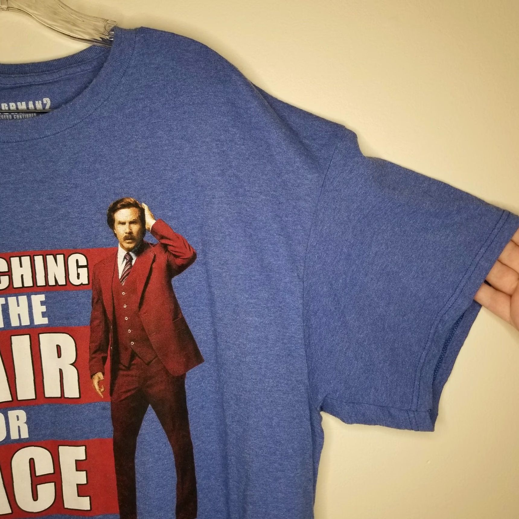 Vintage Anchorman 2 T-Shirt Men XL Blue No Touching Of The Hair Or Face Graphic Shirt Size US XL / EU 56 / 4 - 3 Thumbnail