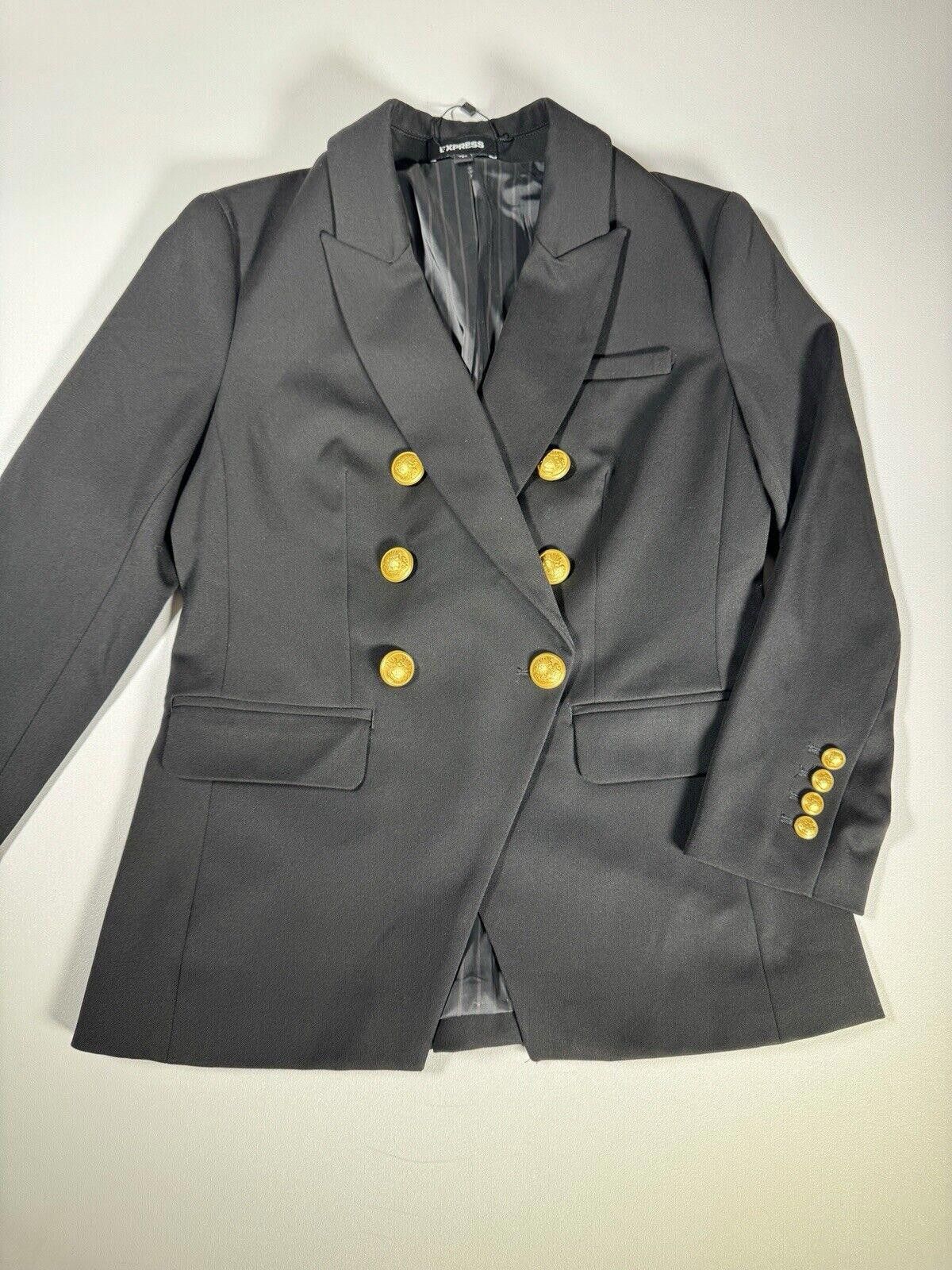 Express EXPRESS SOFT SLEEK casual jacket NOVELTY BUTTON BLAZER SZ 6 Size M / US 6-8 / IT 42-44 - 2 Thumbnail