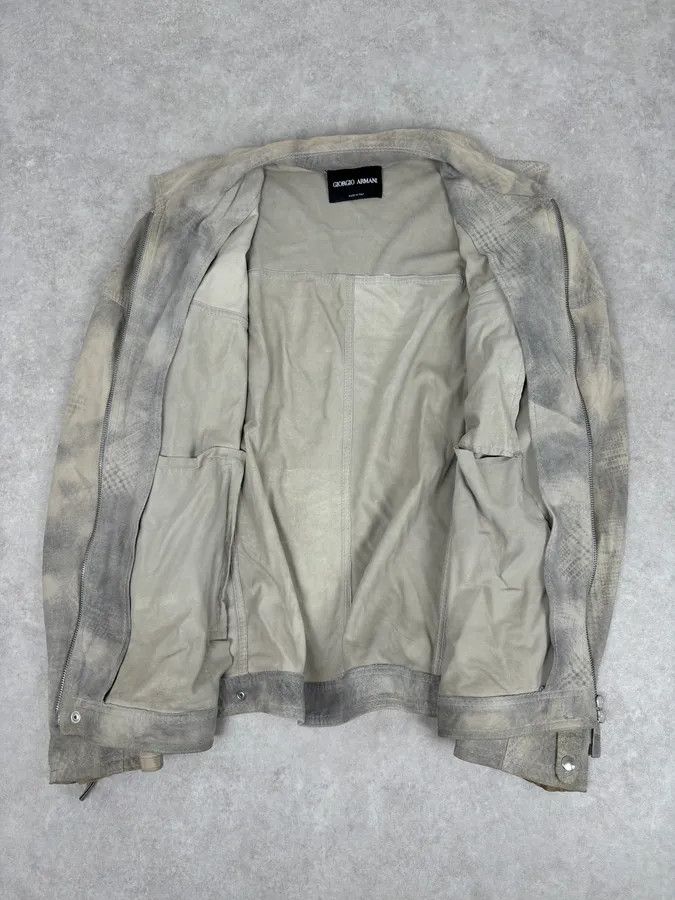 Giorgio Armani SS2012 Giorgio Armani Beige Grey Eroded Suede Leather Brut Jacket Size US L / EU 52-54 / 3 - 7 Thumbnail
