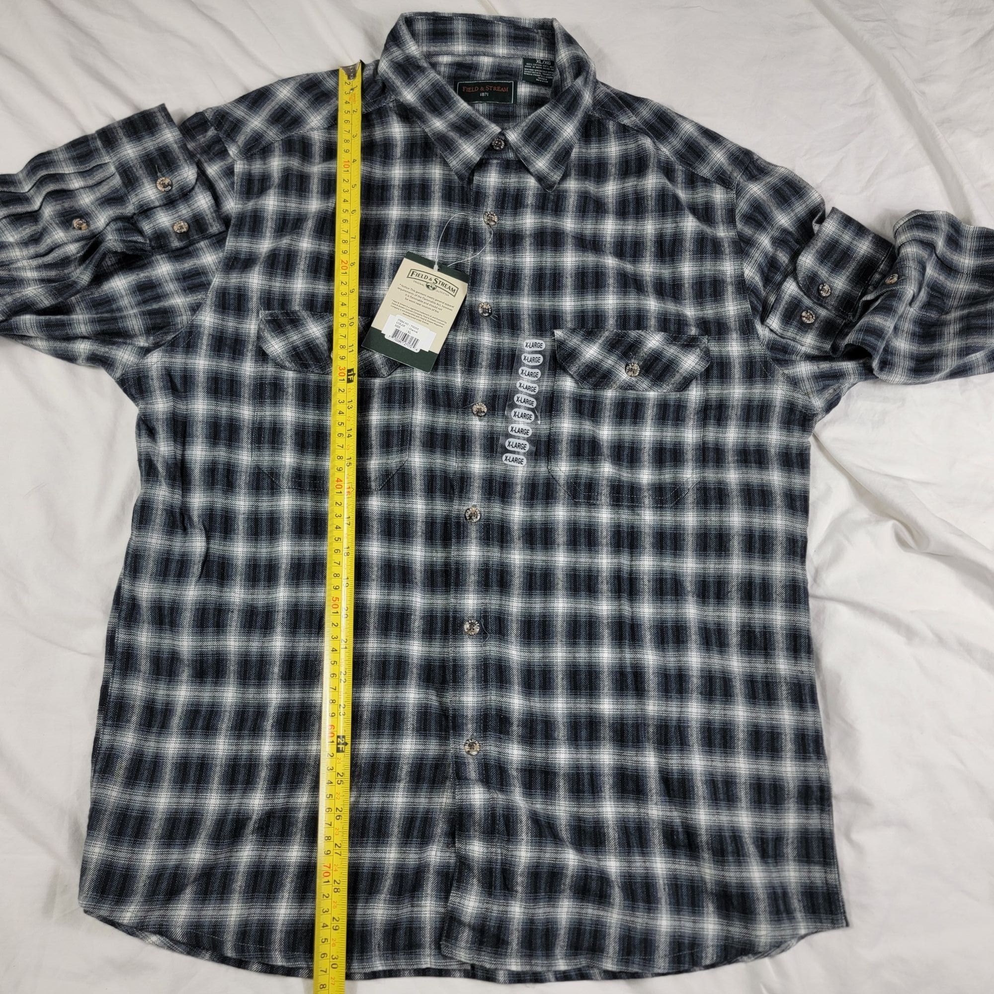 Field & Stream Field & Stream Mens XL Black White Plaid Flannel Shirt Casua Size US XL / EU 56 / 4 - 8 Thumbnail