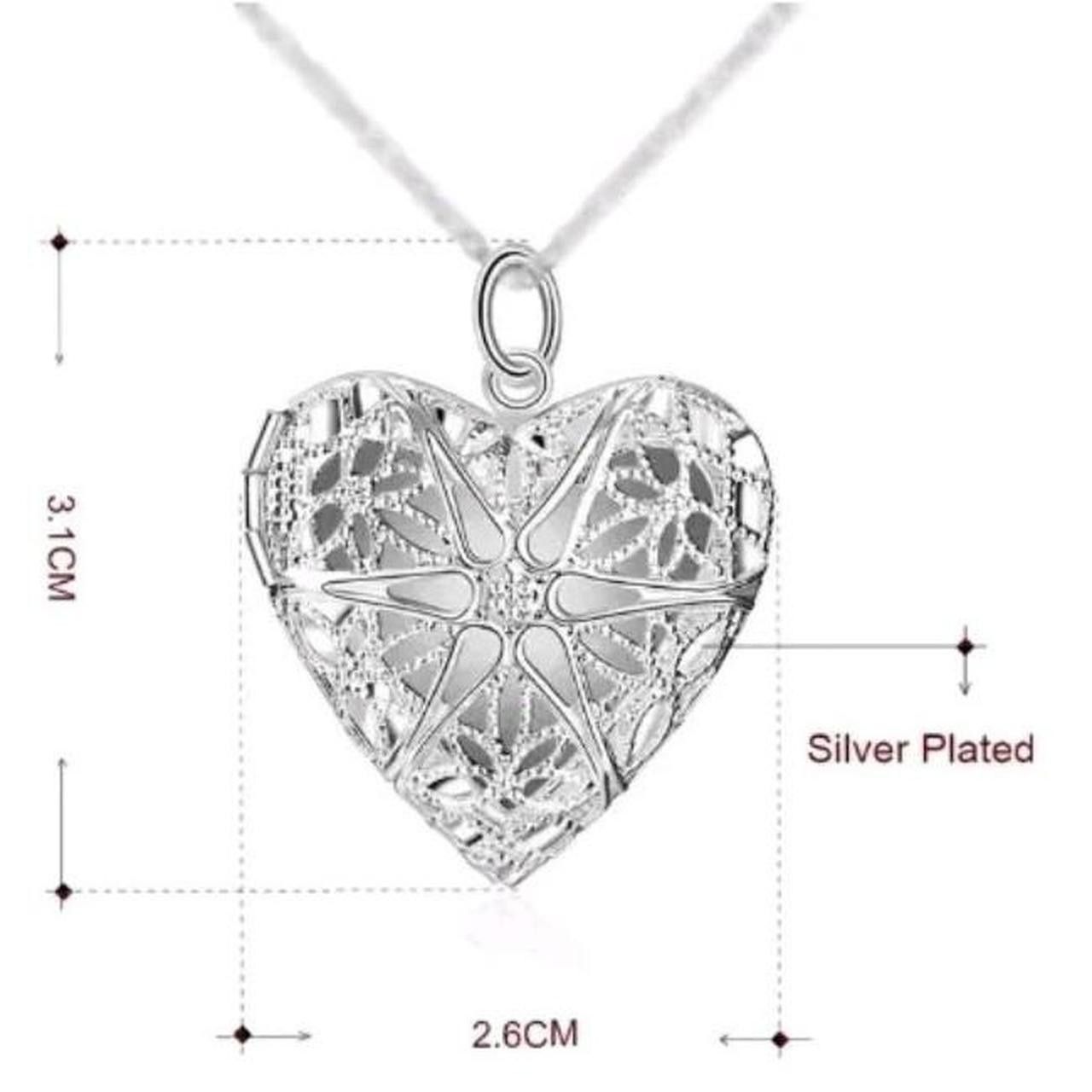 Other 925 Silver heart locket necklace, 55cm chain Size ONE SIZE - 2 Thumbnail