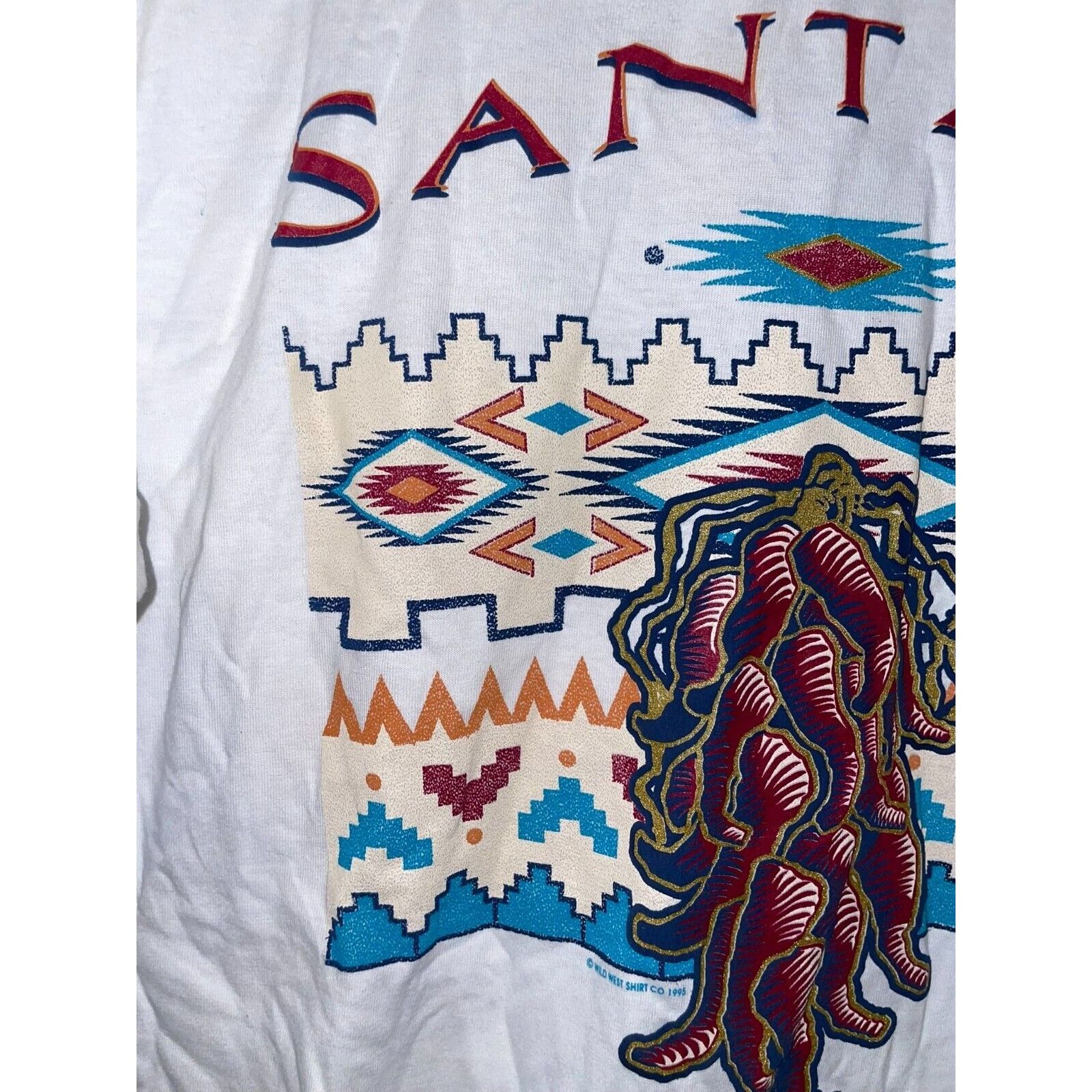 Jerzees Vintage Test Print Shirt Santa Fe Yellowstone White L Tee Size US L / EU 52-54 / 3 - 3 Thumbnail