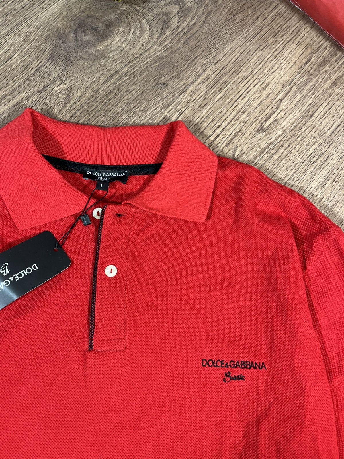 Dolce & Gabbana Dolce & Gabbana Red Polo Long Sleeve Size US L / EU 52-54 / 3 - 4 Thumbnail