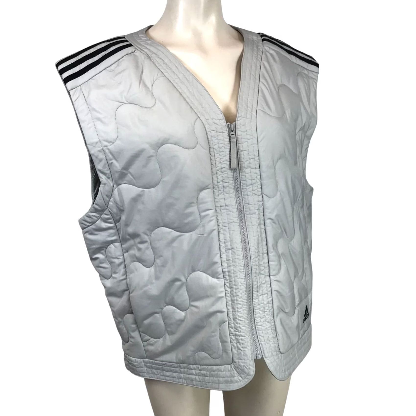 Adidas ADIDAS MENS MEDIUM GRAY FULL ZIP QUILTED VEST JACKET Size US M / EU 48-50 / 2 - 2 Thumbnail