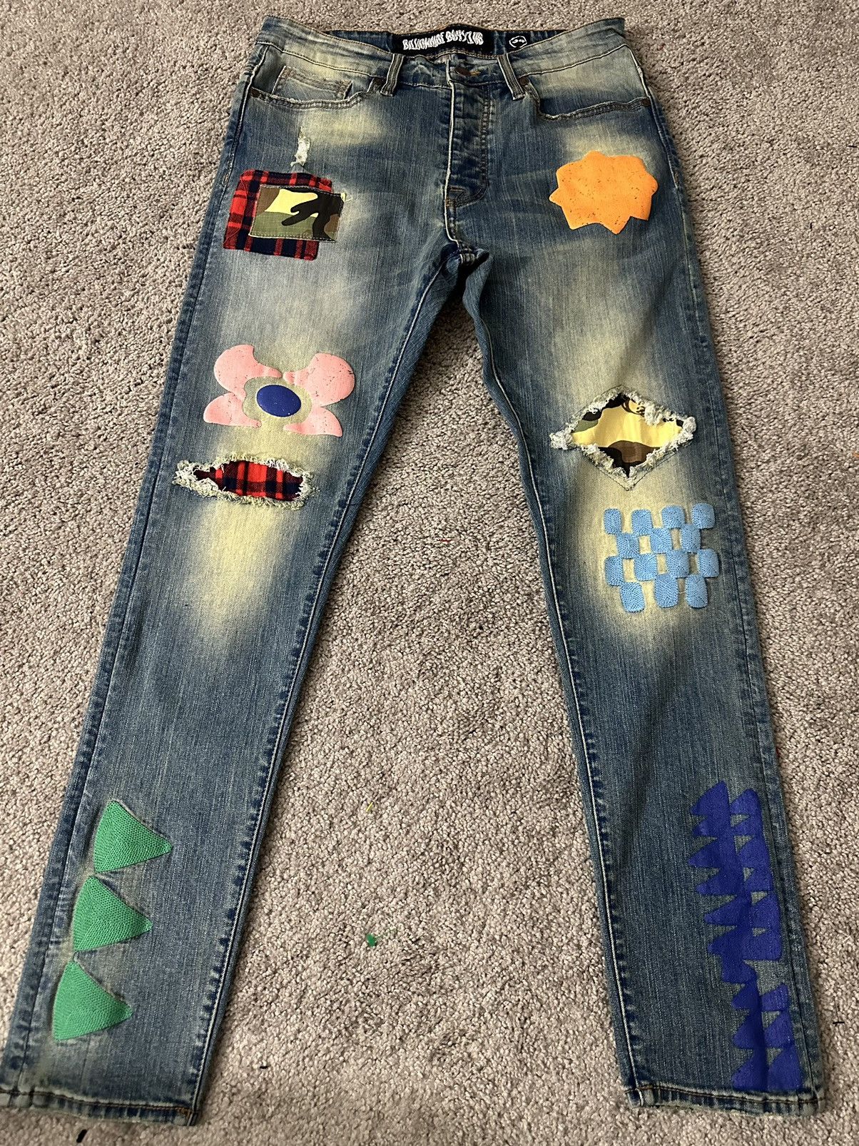 image of Billionaire Boys Club Trek Jeans in Blue, Men's (Size 34)